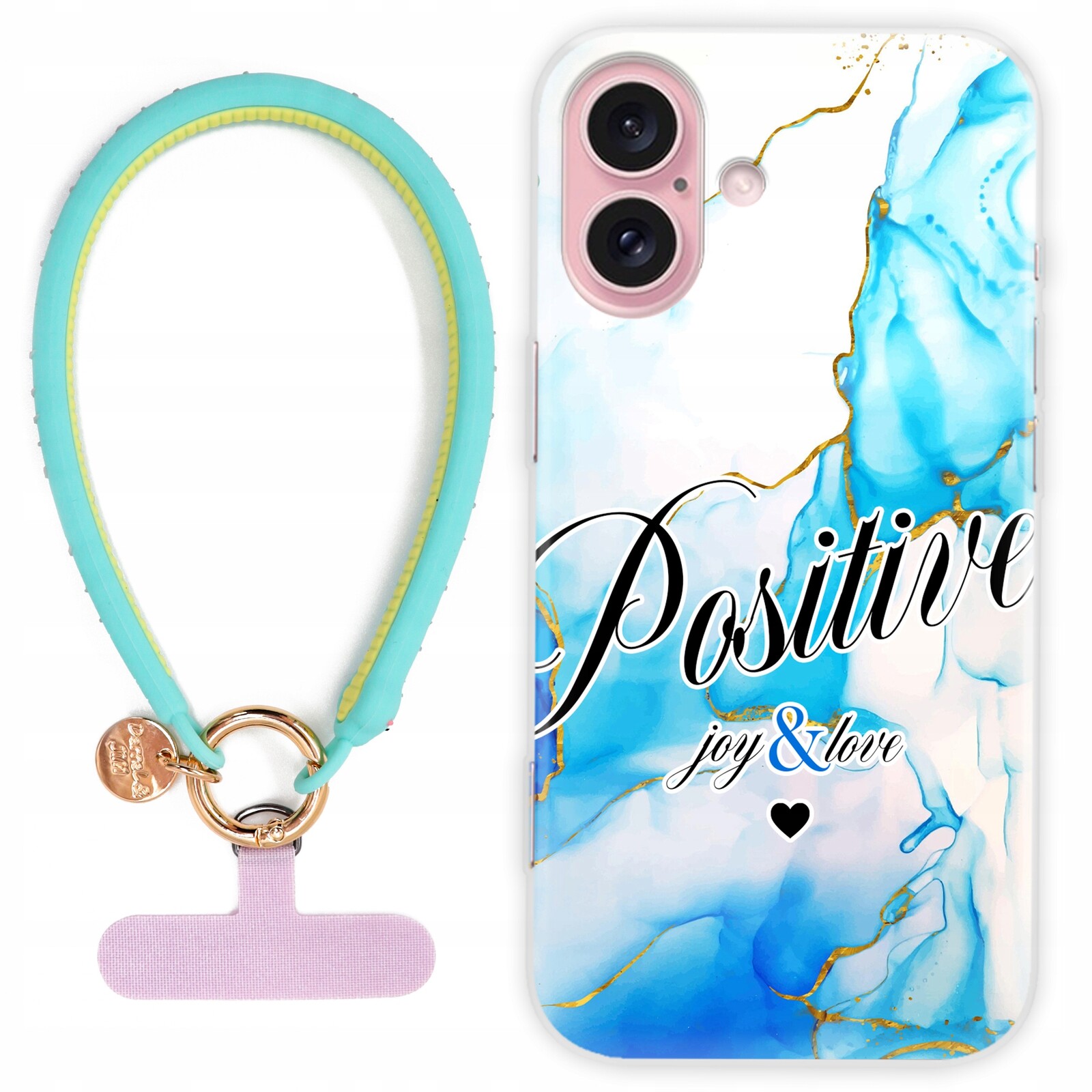 Pouzdro Pro Iphone 16 Silné pouzdro v modro-zlatém vzoru držák na telefon