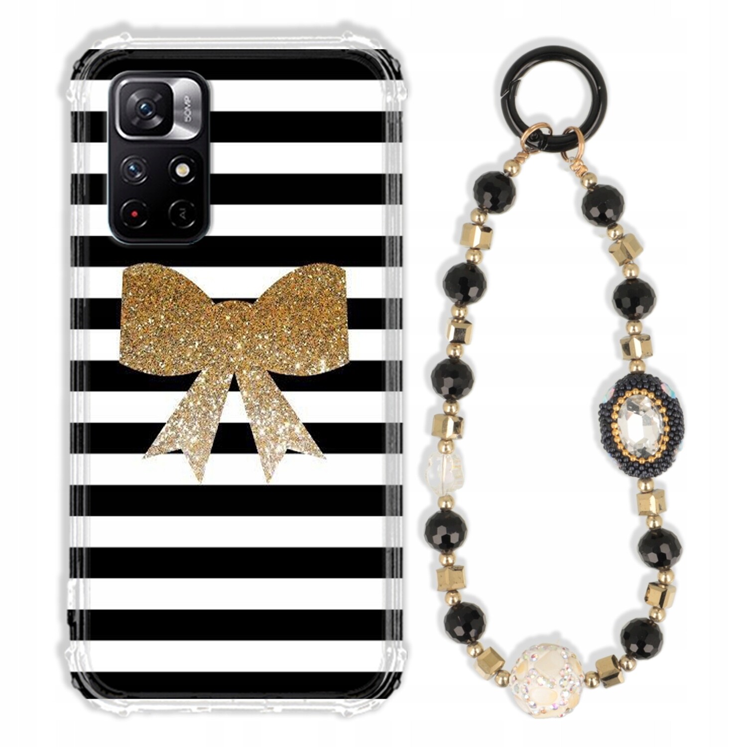 Pouzdro Pro Xiaomi Poco M4 Pro 5G Antishock Zirkony Černo Zlaté|pevné|pevné