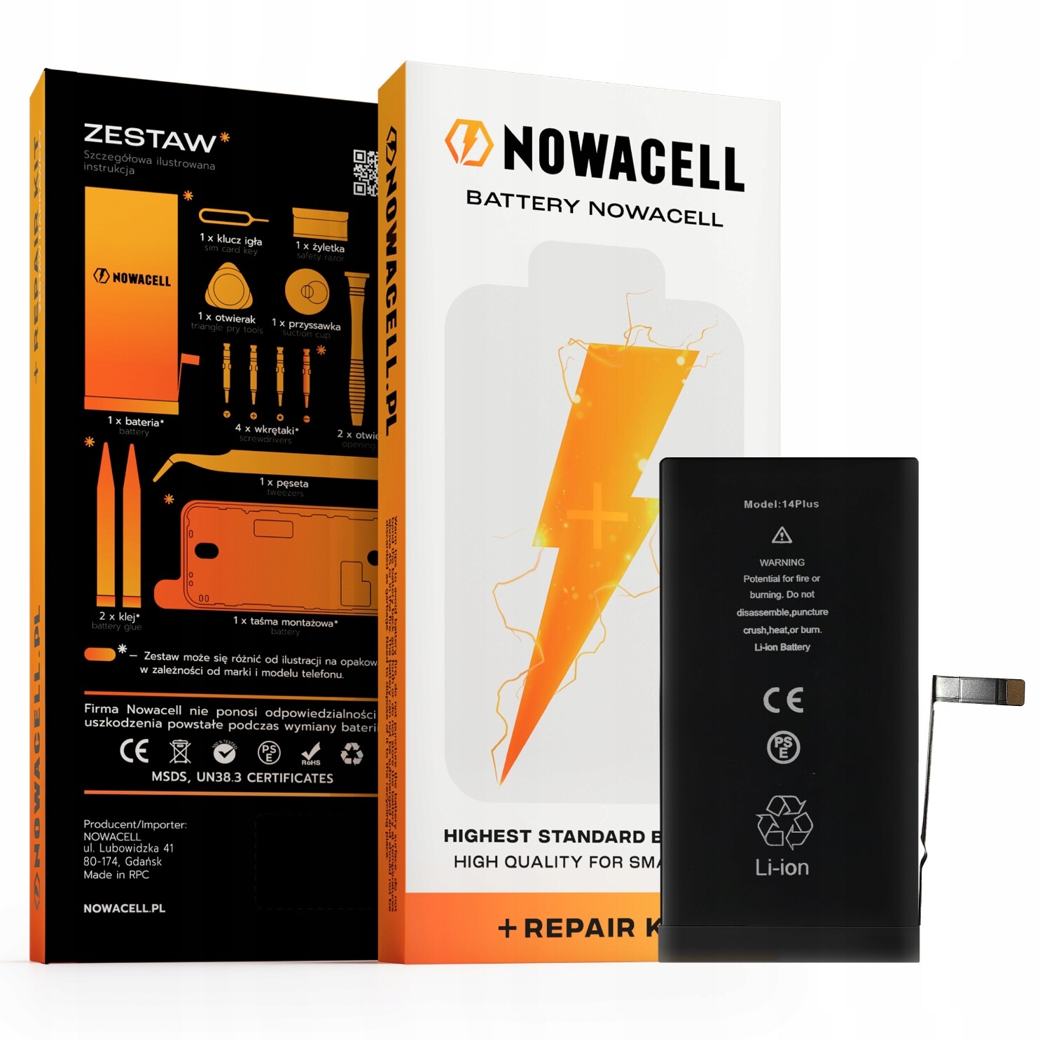 Sada baterií pro iPhone 14 Plus Bez Zprávy 4325 mAh Oem Kvalita