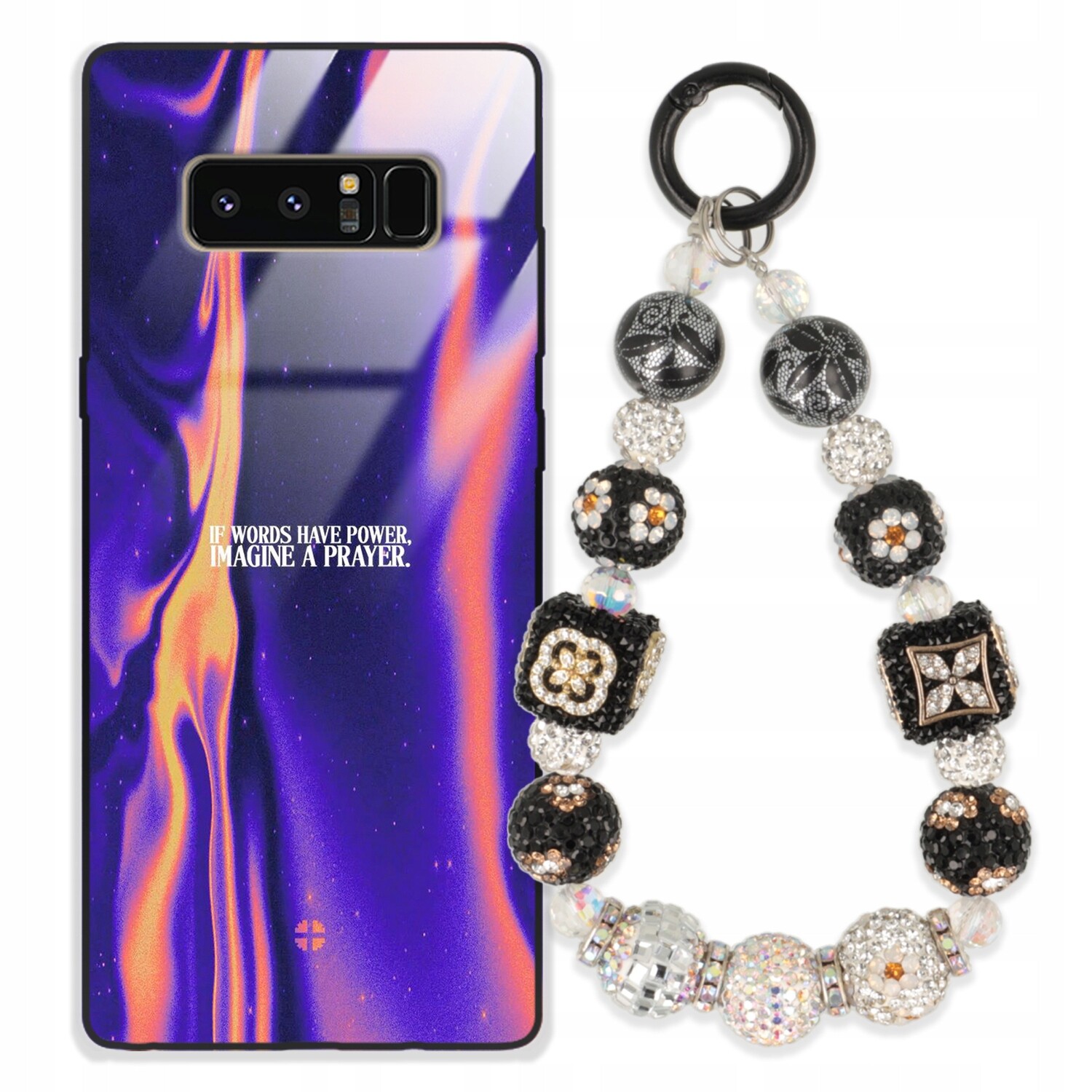 Pouzdro Pro Samsung Note 8 Glass Přívěsek Na Klíče Elegantní Kryt Premium Vzory