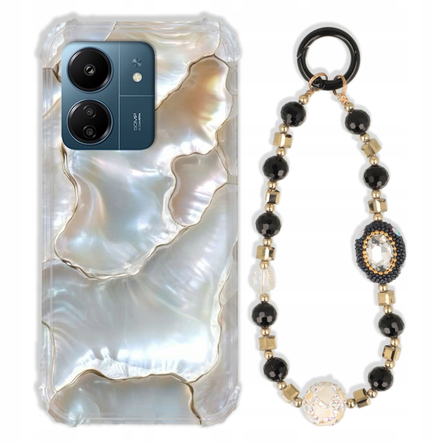 Pouzdro Pro Xiaomi Redmi 13C Antishock Zirkony Černozlaté|odolné|pevné