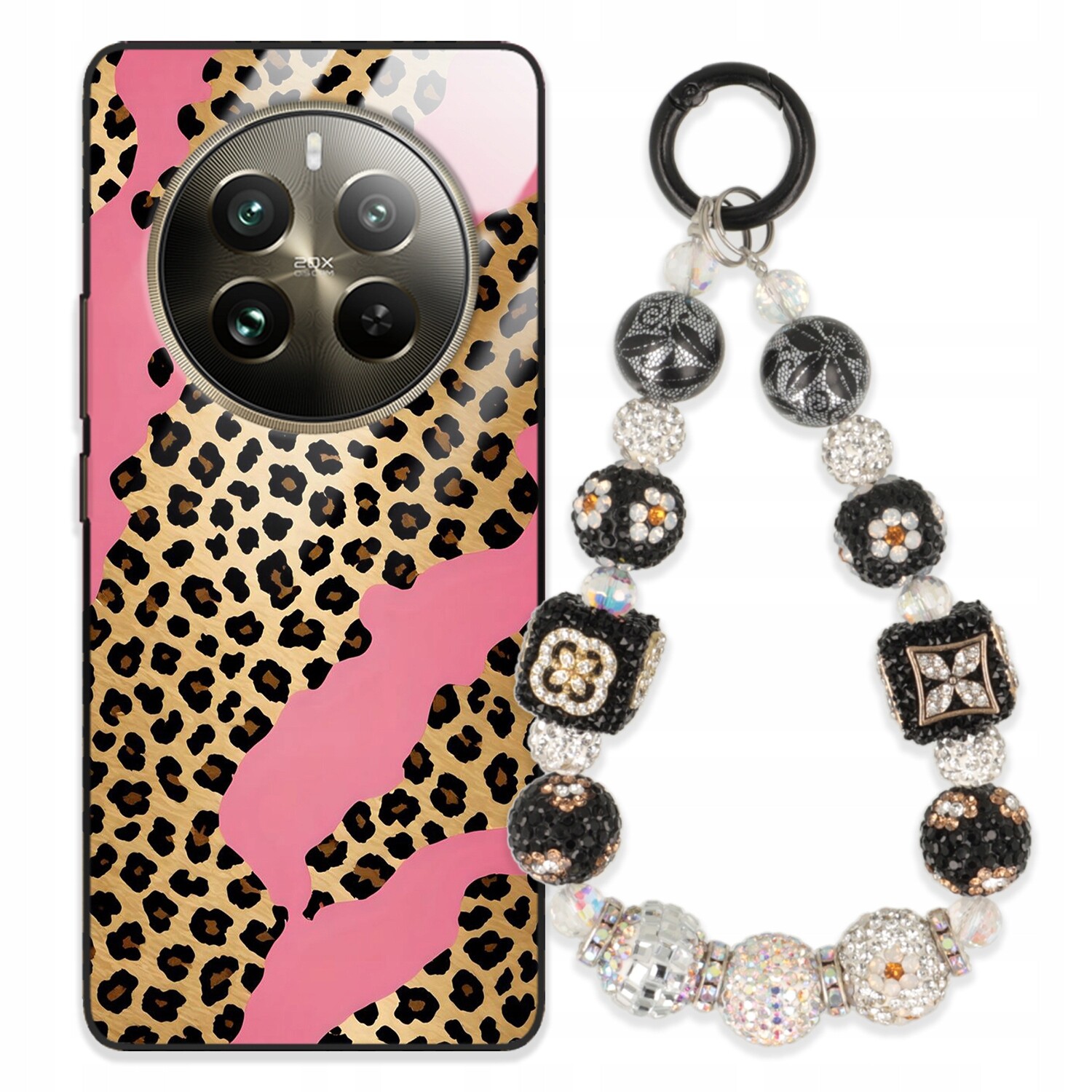 Pouzdro Pro Realme 12 Pro Plus Glass Přívěsek Na Klíče Elegantní Kryt Premium Wz