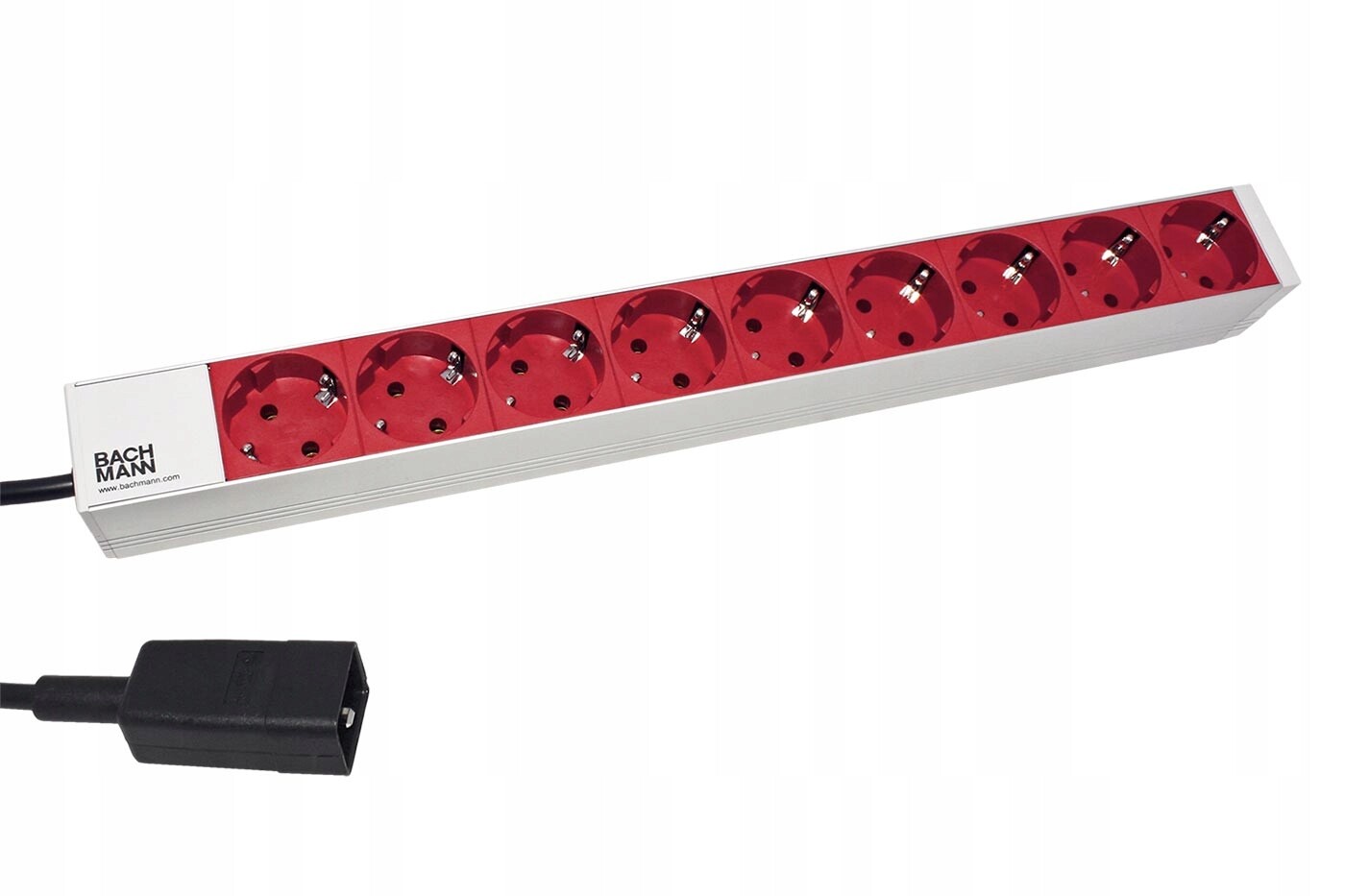 Bachmann Napáj. panel 1U,9x zásuvka DE,vidlice C20,červený/šedá,3m(333.936)