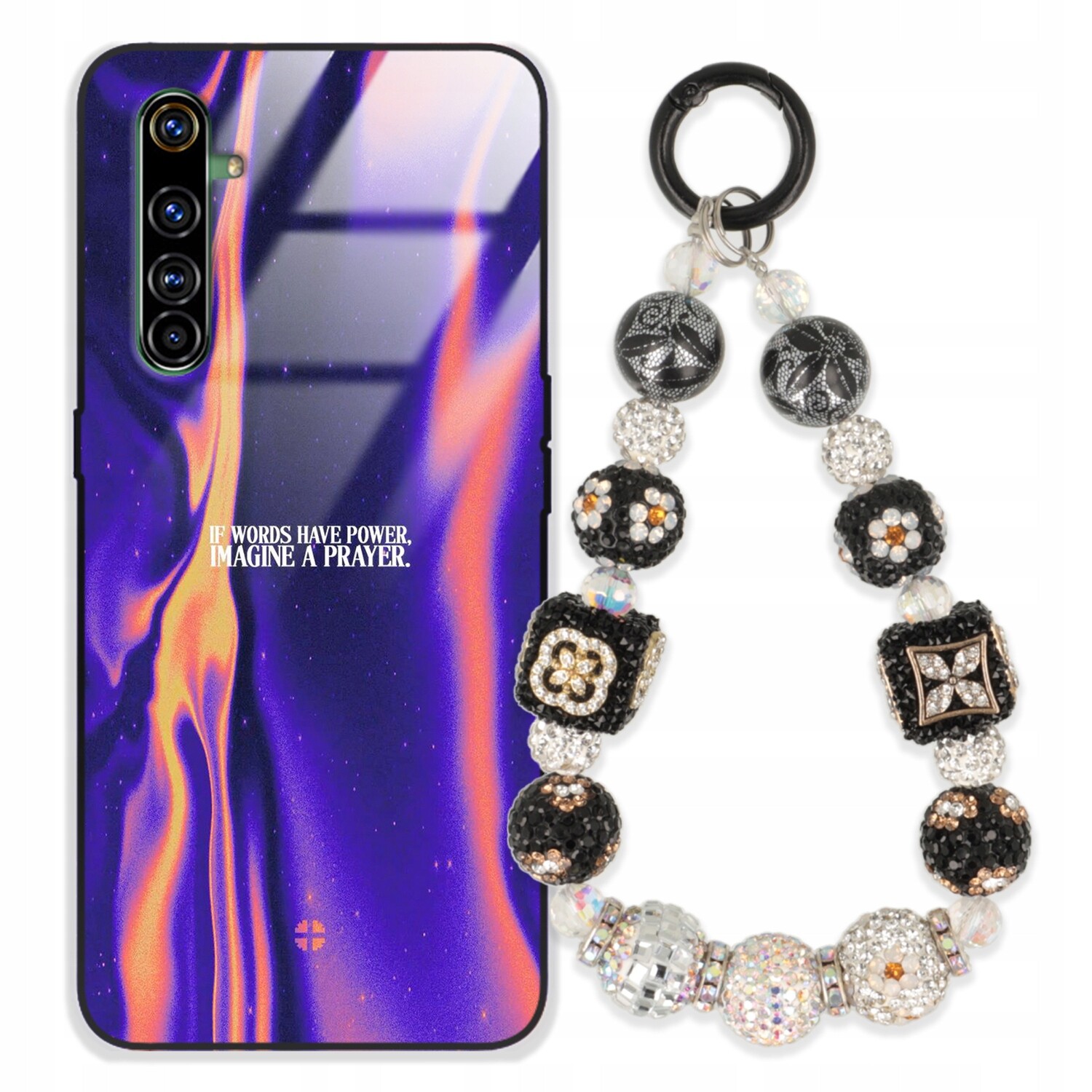 Pouzdro Pro Realme X50 Pro Glass Přívěsek Na Klíče Elegantní Kryt Premium Vzory