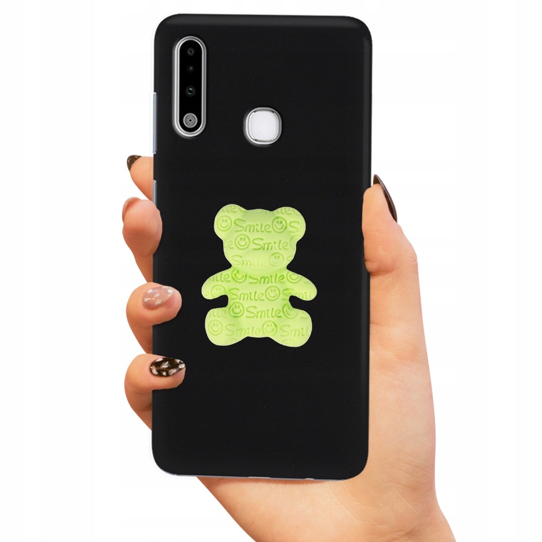 Pouzdro Matné Černé Pro Samsung A70e Zelený Medvídek