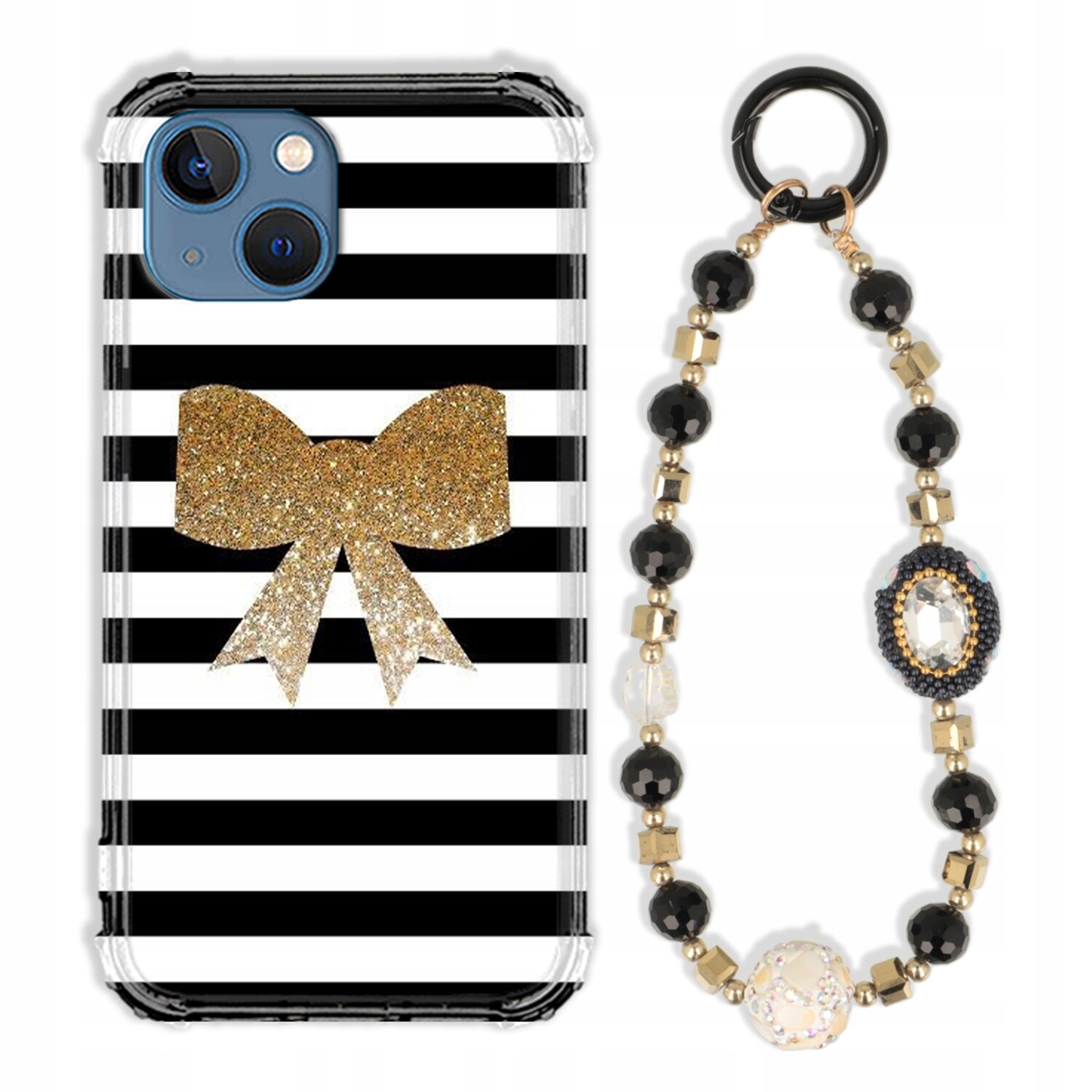 Pouzdro Pro Iphone 14 Case Antishock Zirkony Černo Zlaté Odolné| Pevné