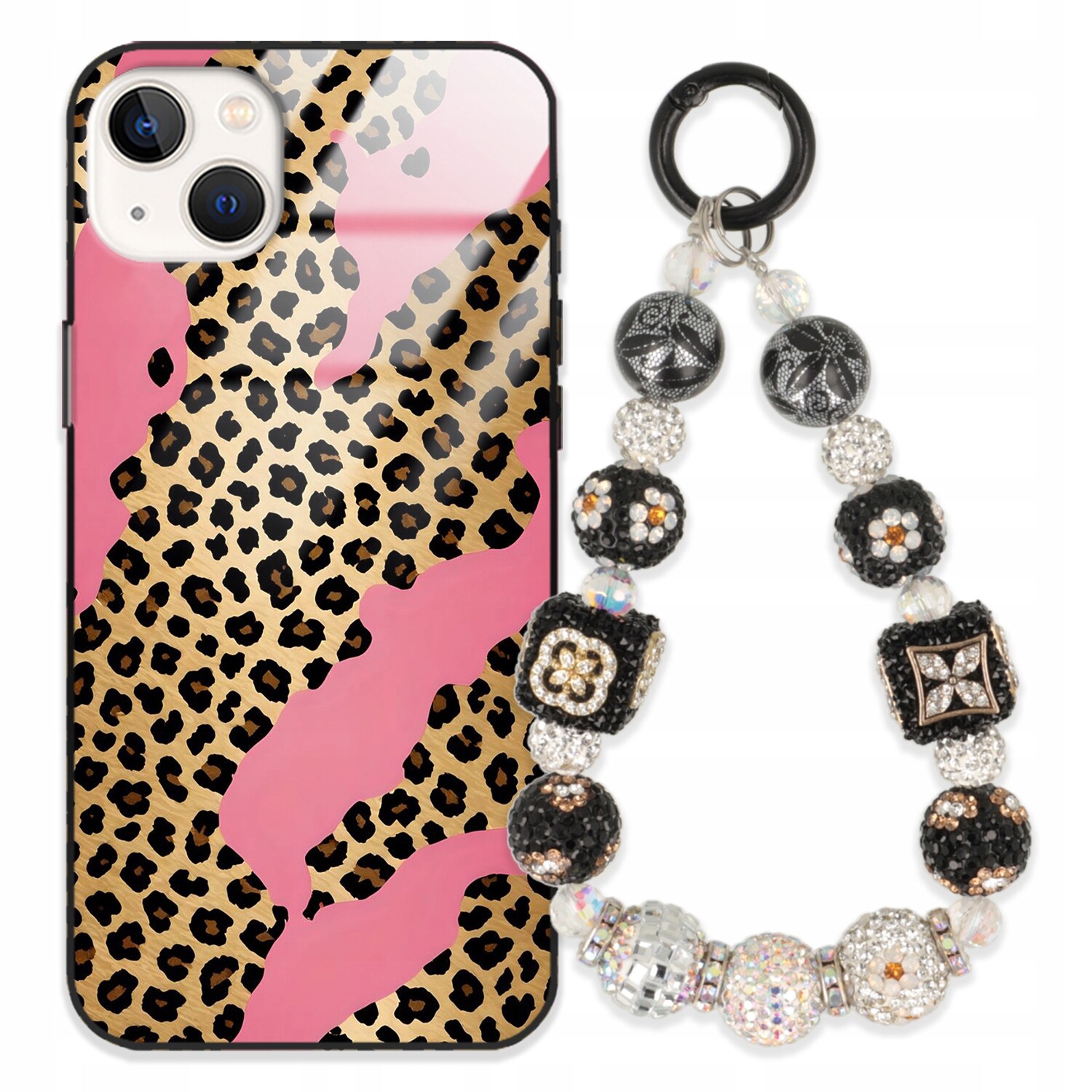 Pouzdro Na Iphone 14 Plus Glass Přívěsek Na Klíče Elegantní Kryt Premium Vzory