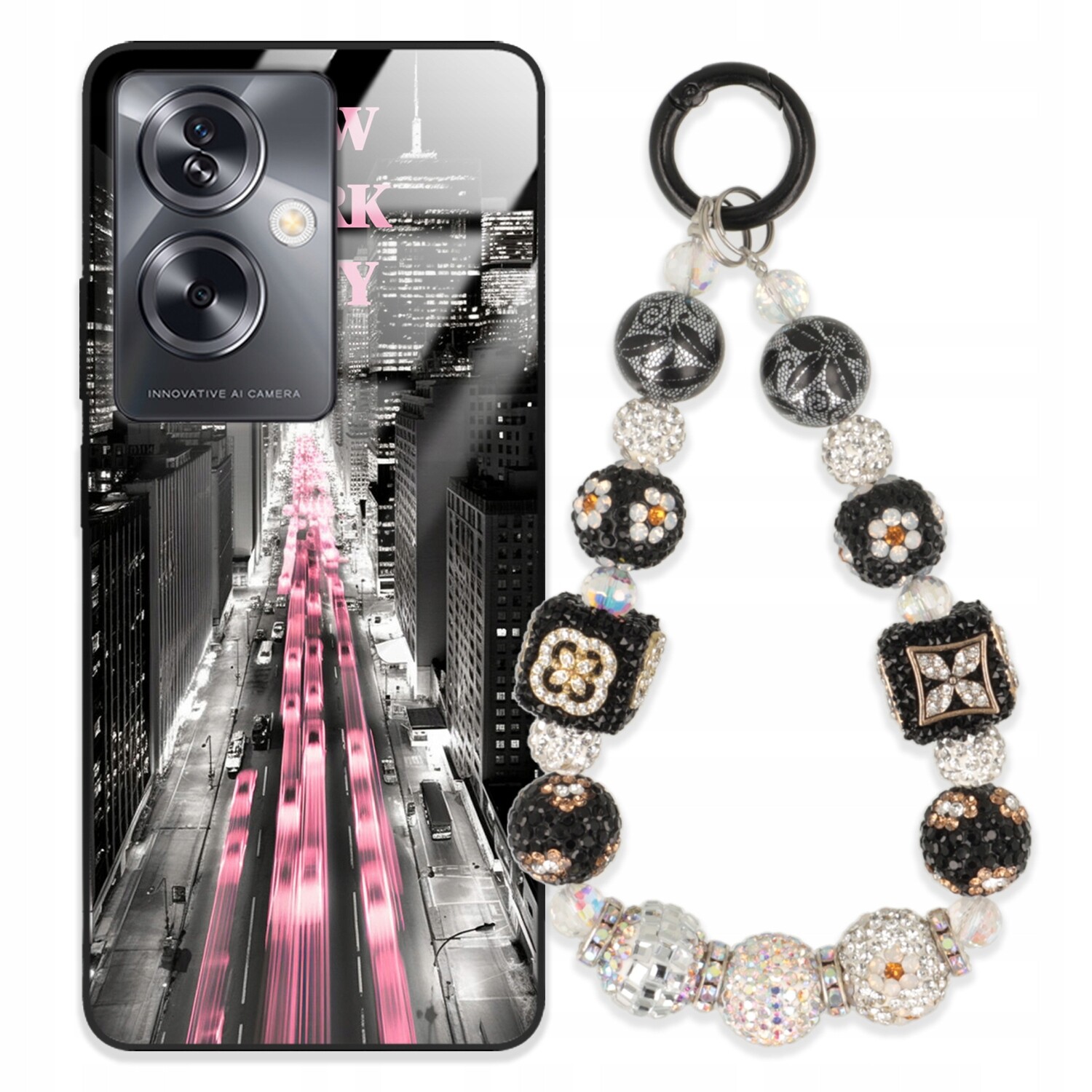 Pouzdro Pro Oppo A79 5G Case Glass| Přívěsek Na Klíče Elegantní Kryt Premium Vzory