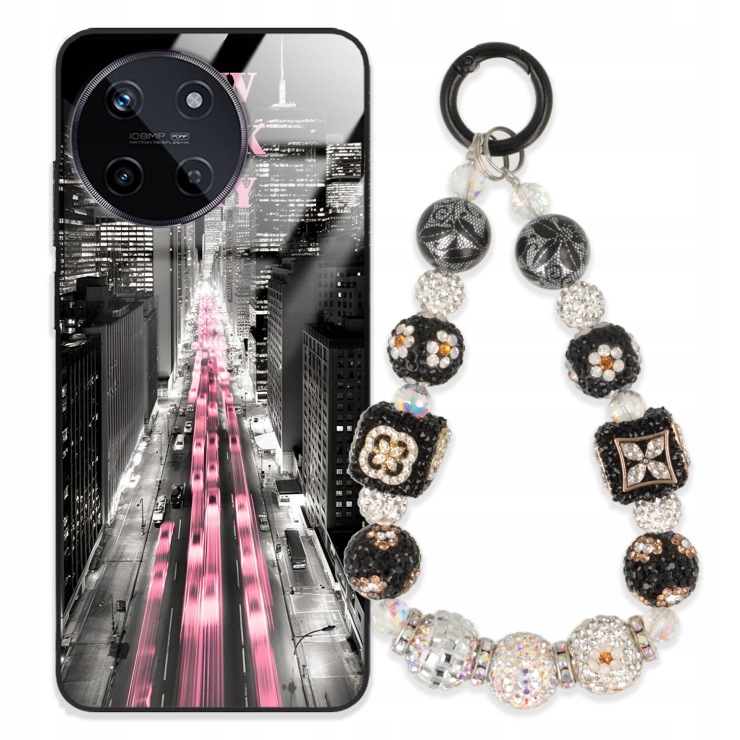 Pouzdro Pro Realme 11 4G Glass Přívěsek Na Klíče Elegantní Kryt Premium Vzory