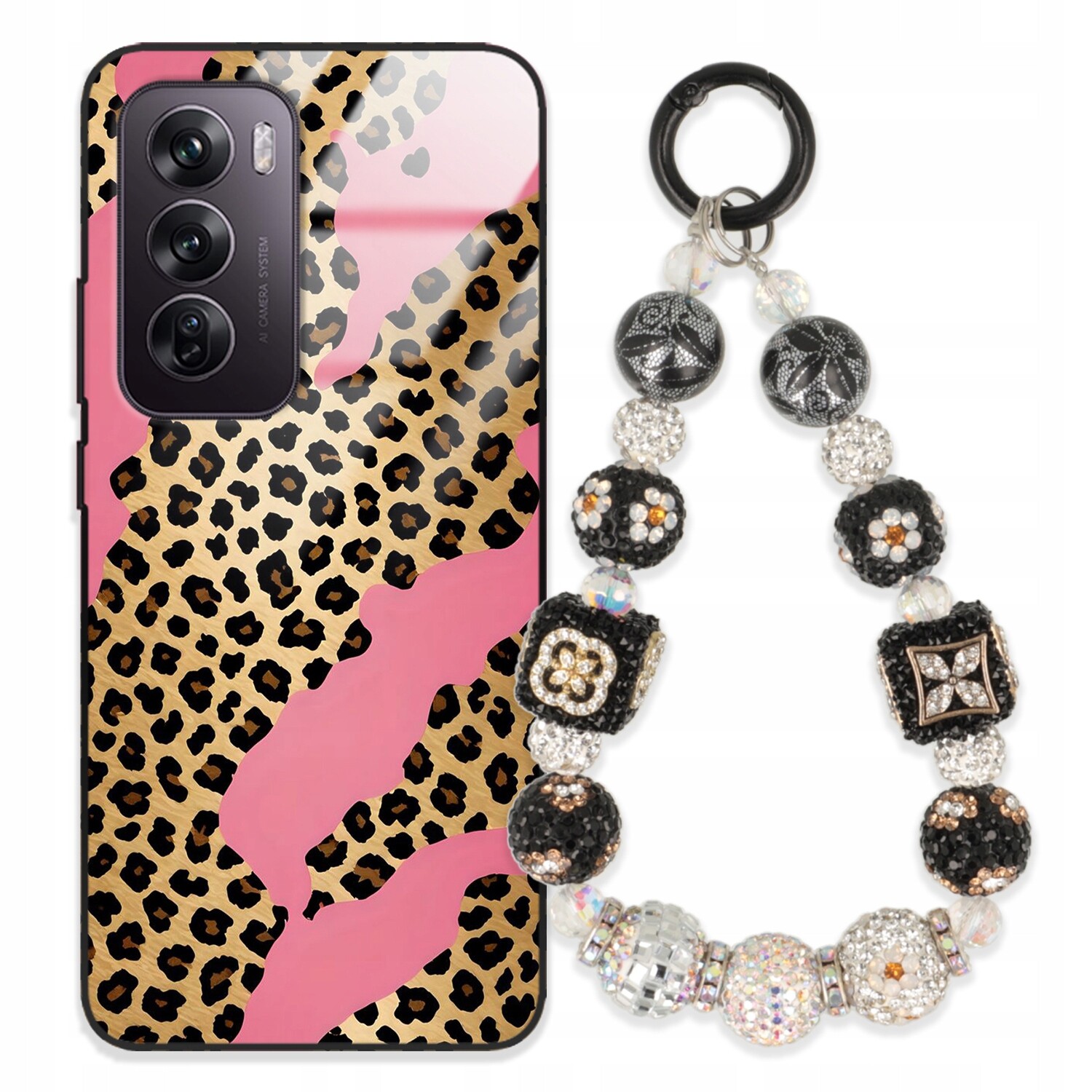 Pouzdro Pro Oppo Reno 12 Pro 5G Glass Přívěsek Na Klíče Elegantní Kryt Premium Wz