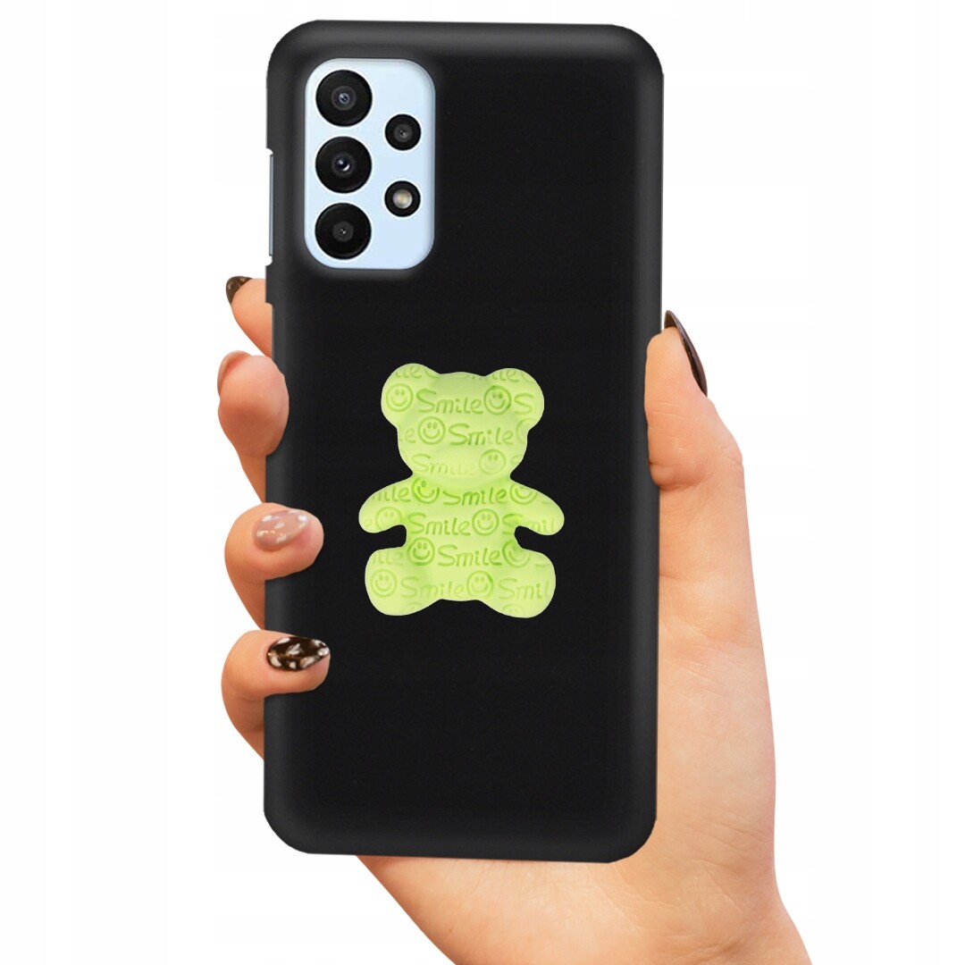 Pouzdro Matné Black Pro Samsung A23 5G Zelený Medvídek