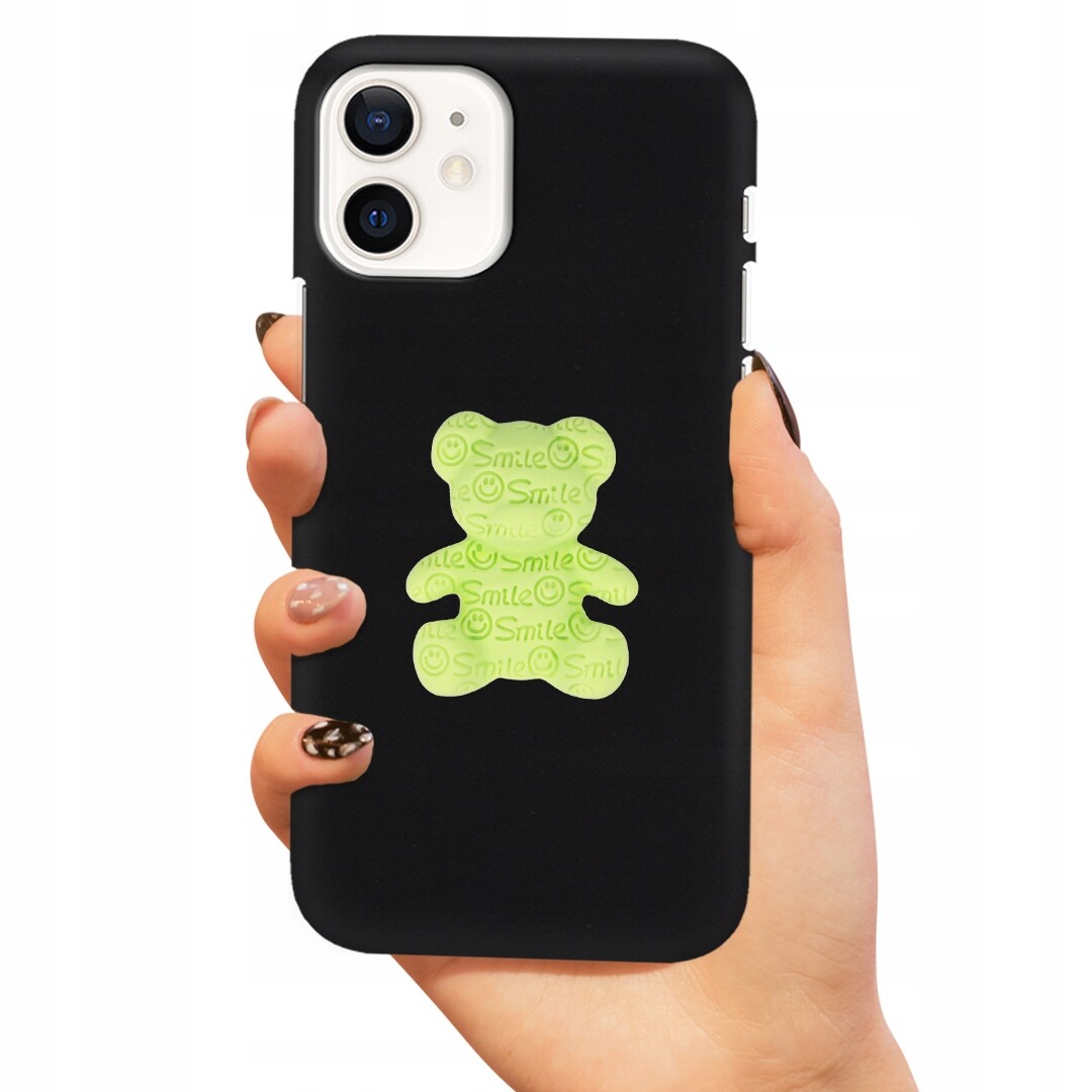 Pouzdro Matné Černé Pro Iphone 12 Mini, Zelený Medvídek