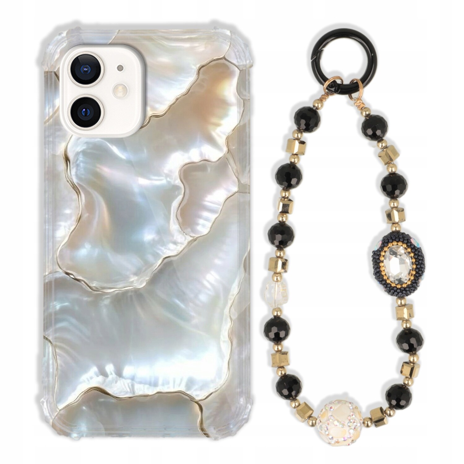 Pouzdro Pro Iphone 12 Mini Antishock Zirkony Černo Zlaté Odolné| Silné