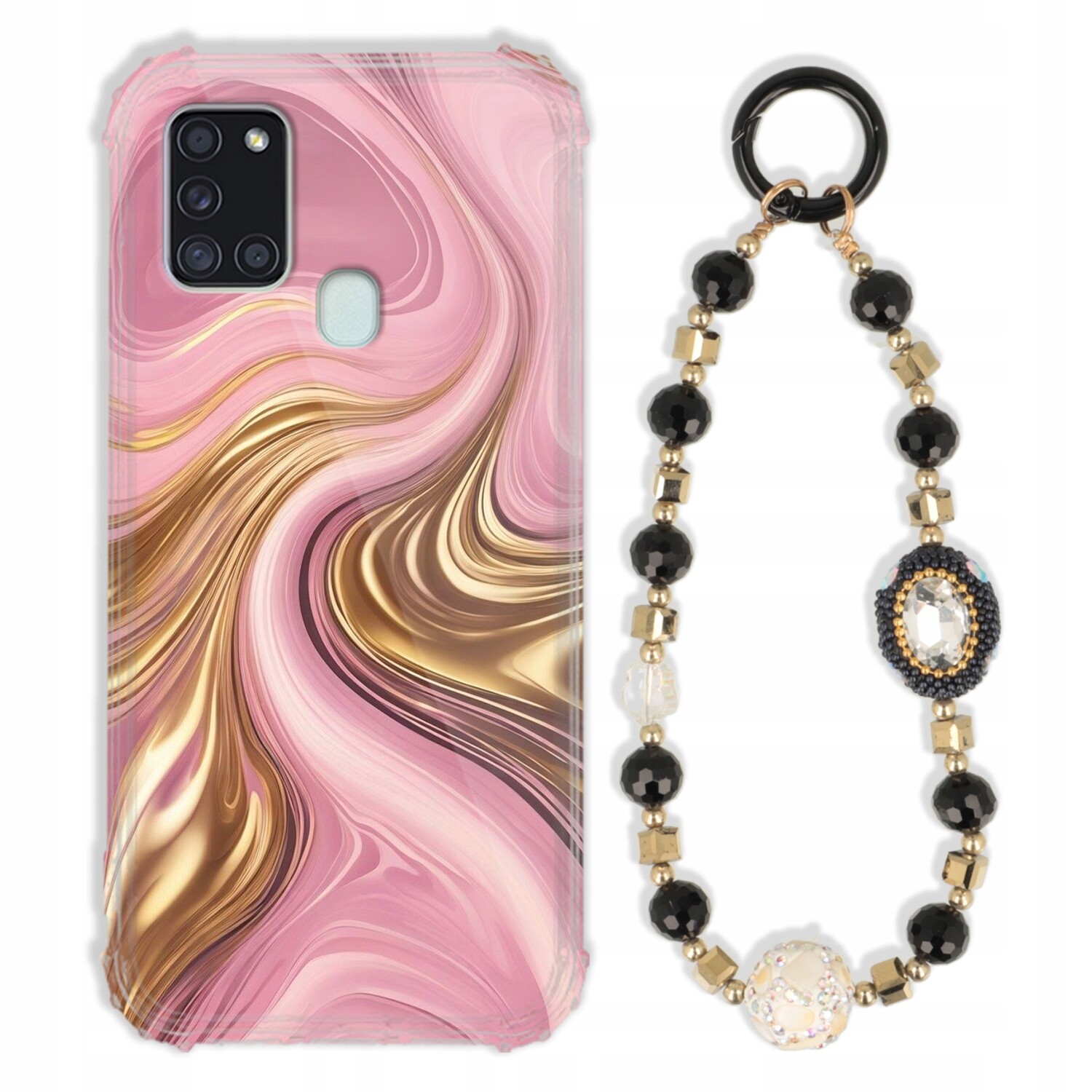 Pouzdro Pro Samsung A21s Case Antishock Zirkony Černo Zlaté|odolné|pevné