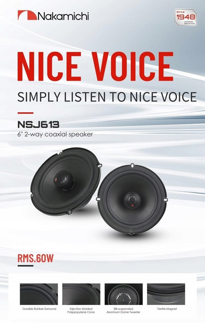 Nakamichi NSJ613 2-CESTNÝ Koncentrický Reproduktor