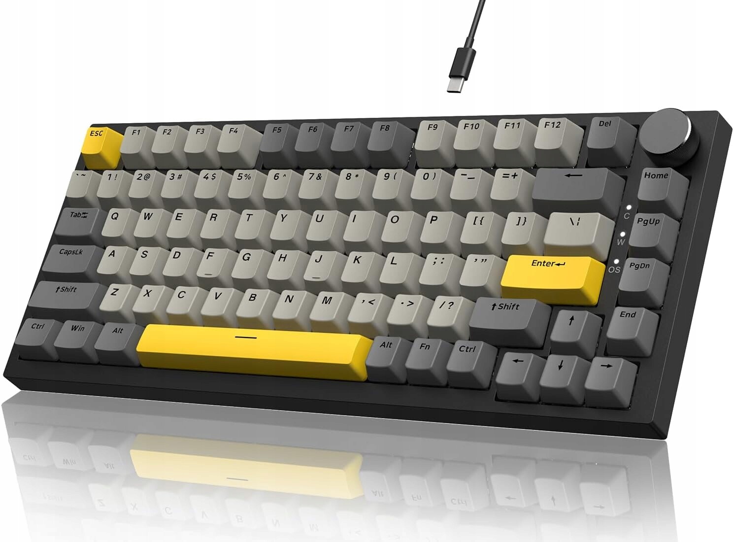 Mechanická klávesnice Yindiao Ajazz AK820 75% Rgb Usb-c Moon Yellow