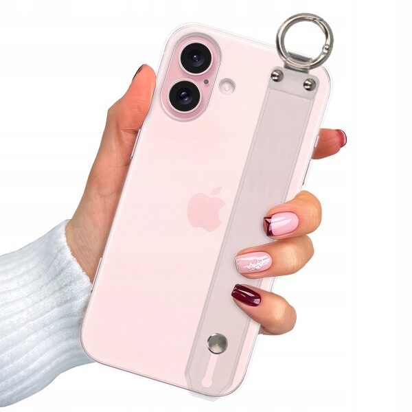 iPHONE 16 Transparentní Pouzdro Pásek Bezbarvý Držák Ochranné, Stylové
