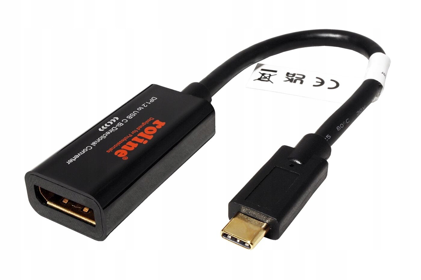 Roline Adaptér obousměrný Usb C(M) <-> DisplayPort(F), 4K@60Hz, 0,2m