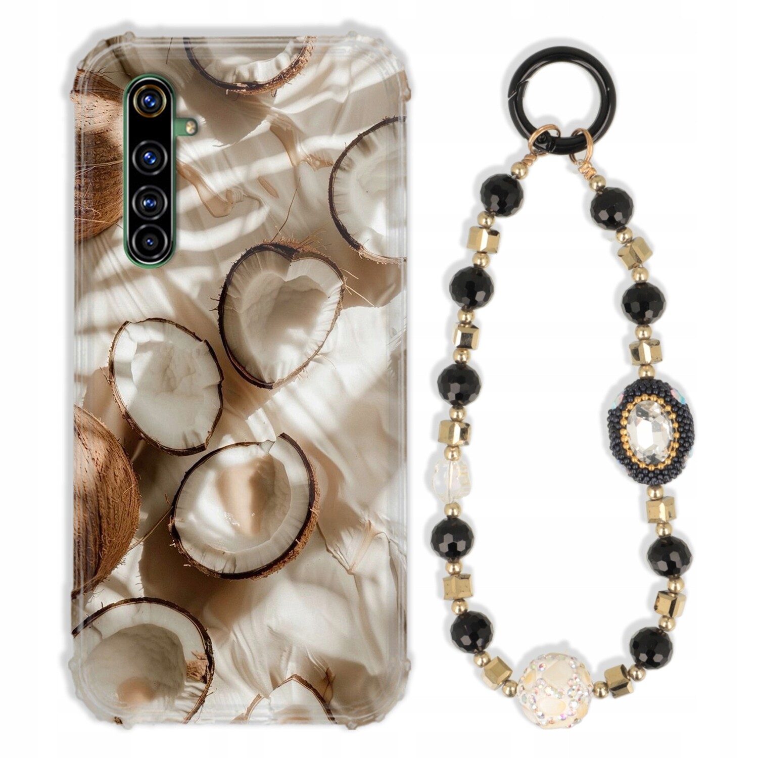 Pouzdro Pro Realme X50 Pro Antishock Zirkony Černo Zlaté Odolné| Silné