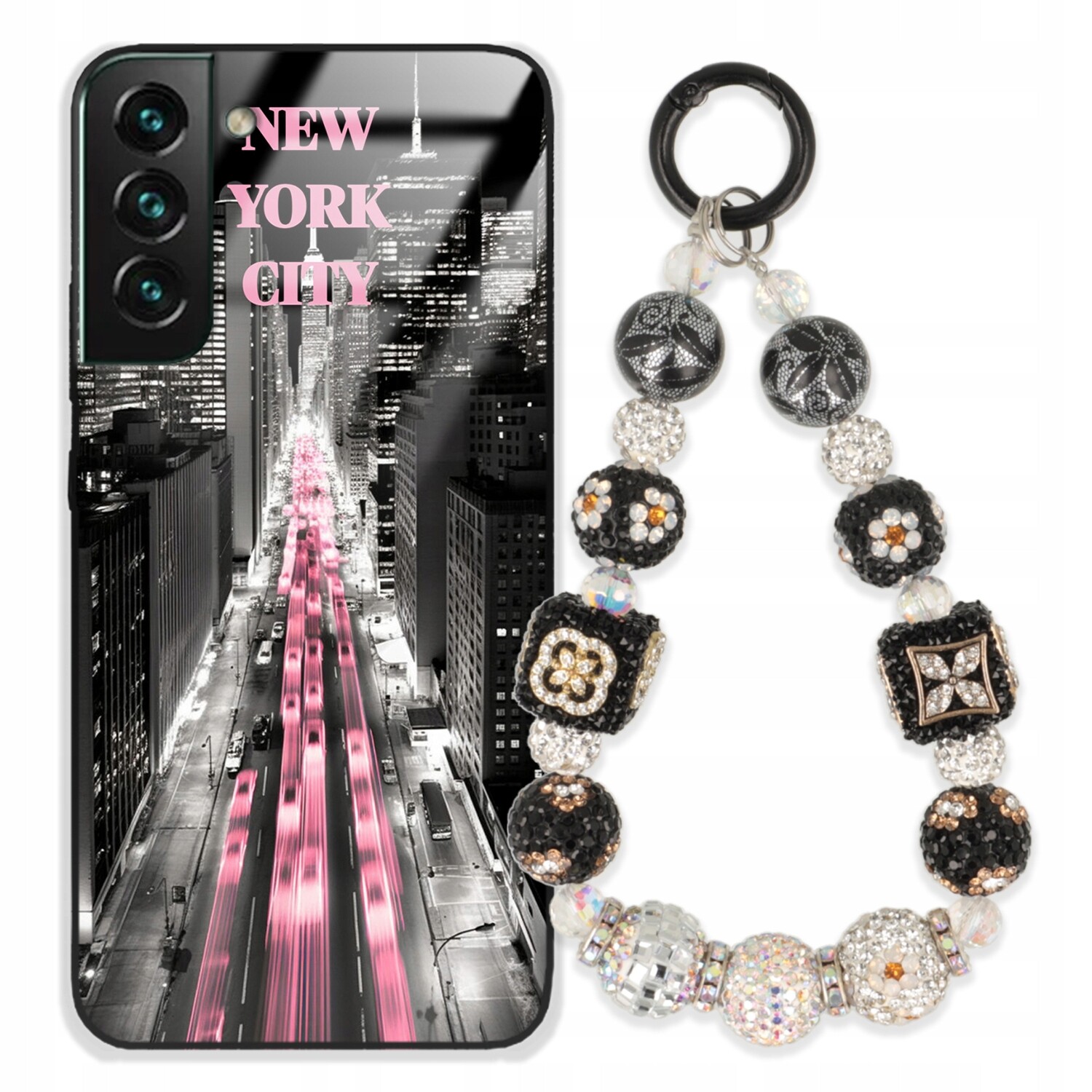 Pouzdro Pro Samsung S22 Plus Glass Přívěsek Na Klíče Elegantní |kryt Premium Vzory