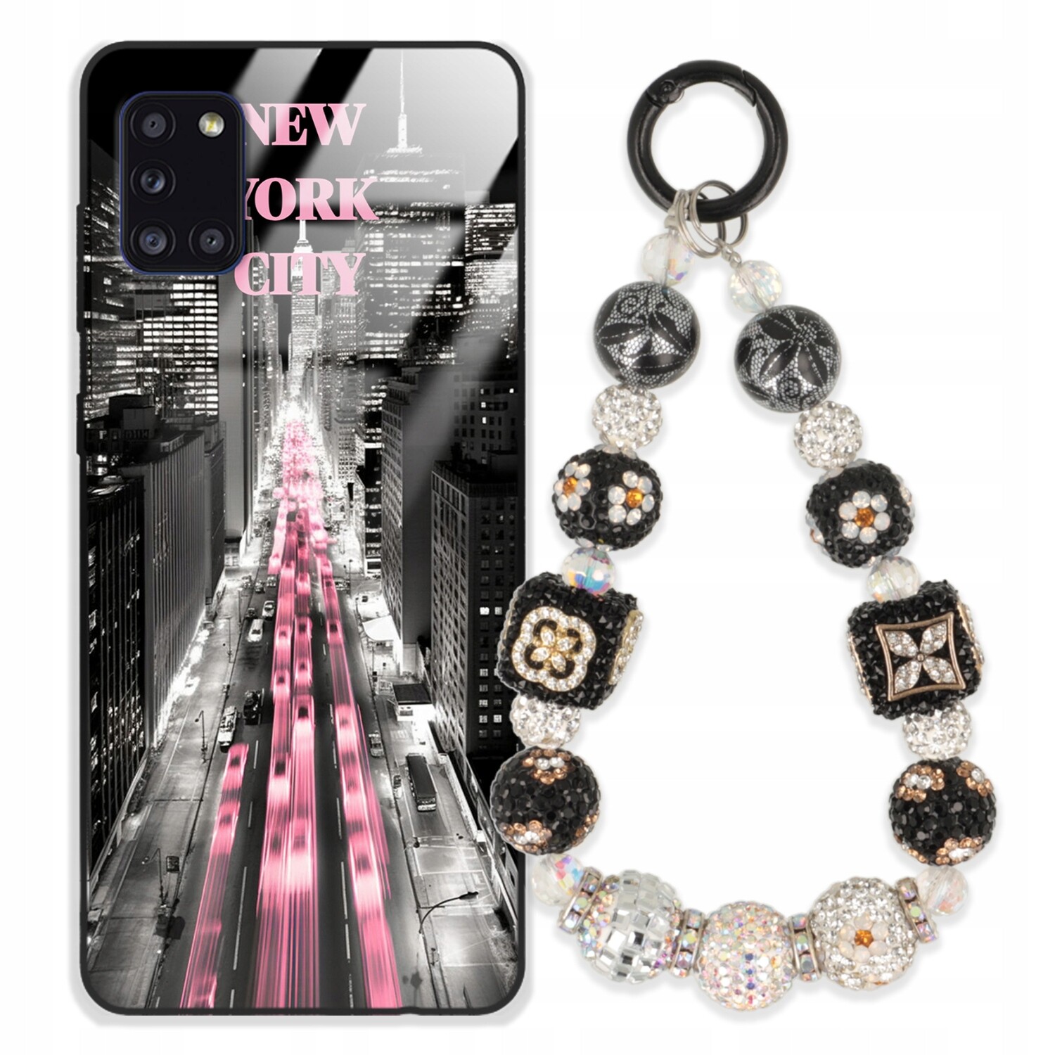 Pouzdro Pro Samsung A31 Case Glass| Přívěsek Na Klíče Elegantní Kryt Premium Vzory