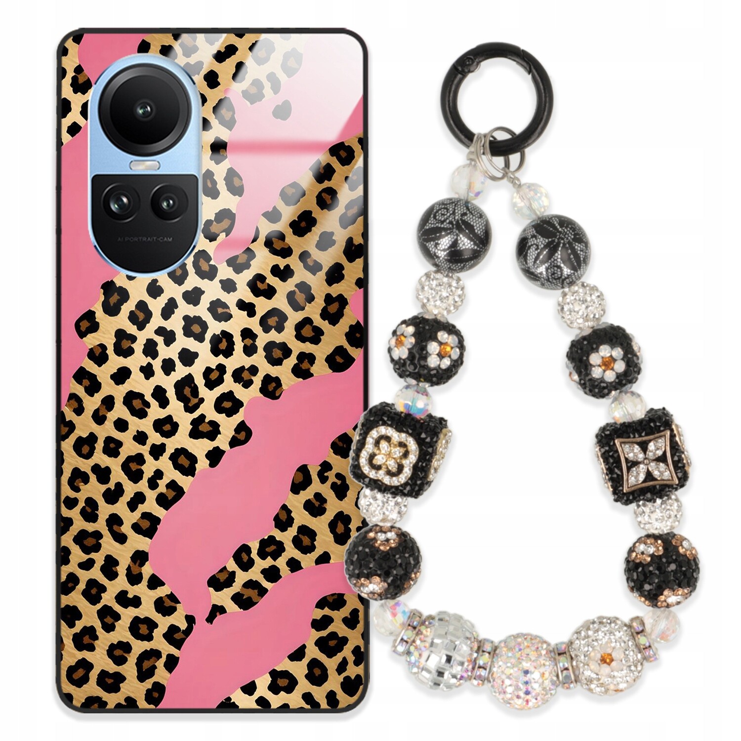 Pouzdro Pro Oppo Reno 10 Glass Přívěsek Na Klíče Elegantní Kryt Premium Vzory