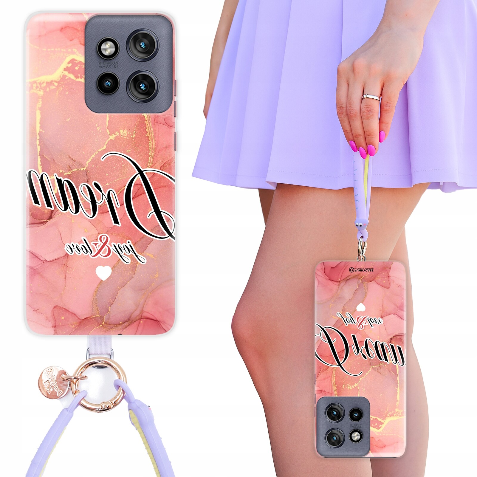 Pouzdro Pro Motorola Edge 50 Neo Kryt Dream joy love s růžovým vodítkem|Ochrana