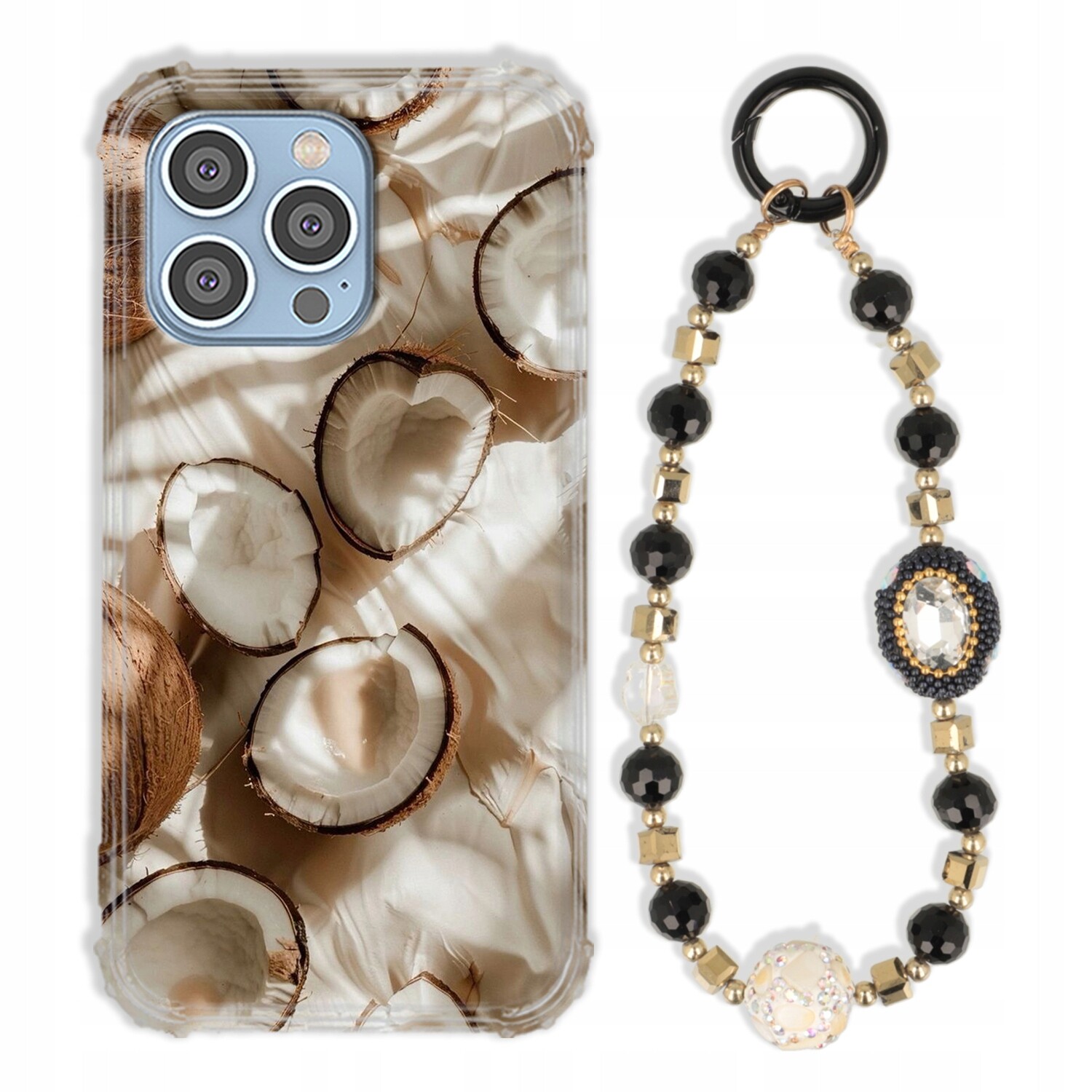 Pouzdro Pro Iphone 14 Pro Max Antishock Zirkony Černo Zlaté|odolné|silné