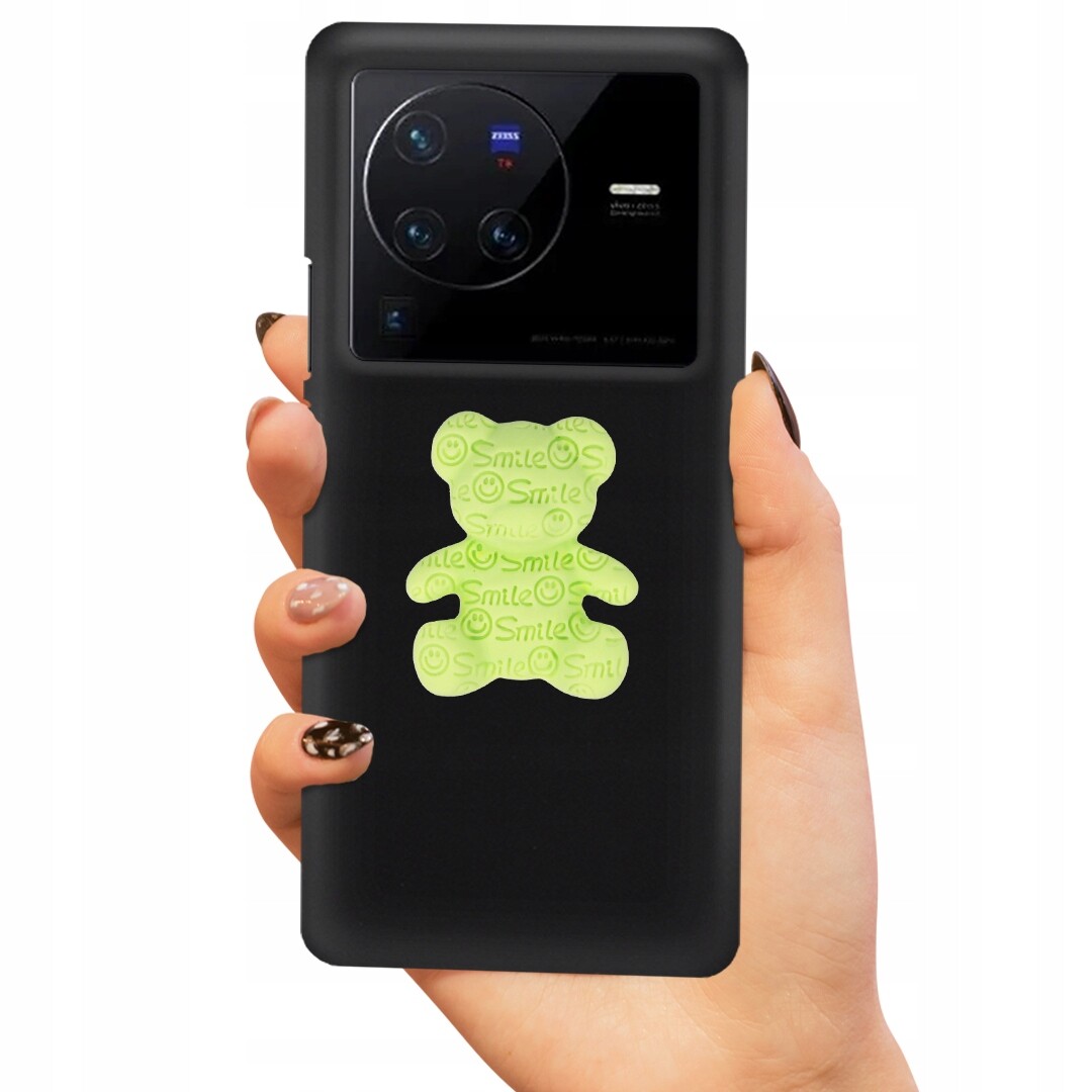 Pouzdro Matné Black Pro Vivo X80 Pro Zelený Medvídek