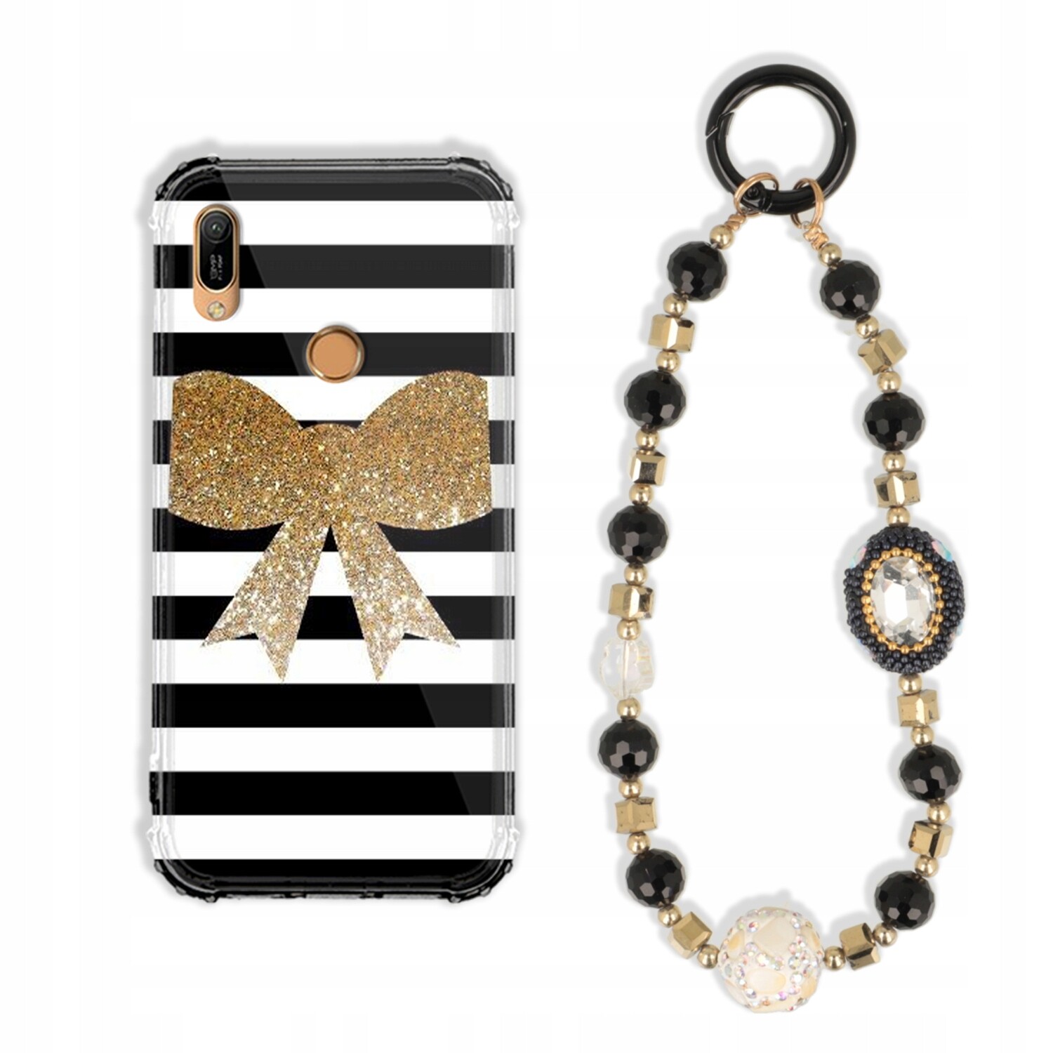 Pouzdro Pro Huawei Y6S Case Antishock Zirkony Černo Zlaté Odolné|pevné