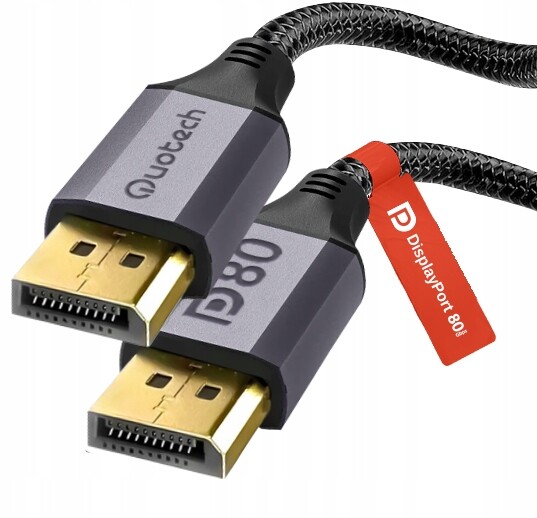 Kabel Displayport 2.1 Vesa Quotech Dp Dp Uhd 16K 60HZ 80Gbps 3m