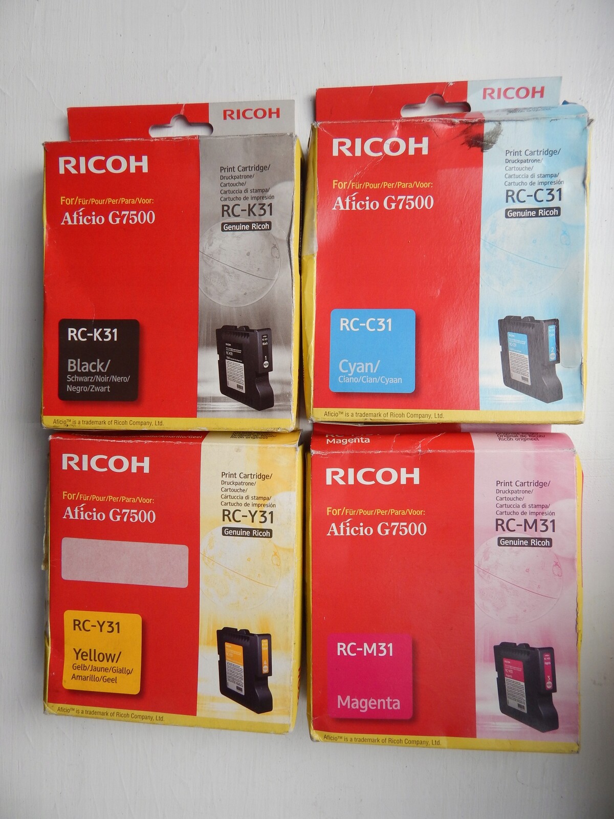 4 x gelový inkoust Ricoh G7500 405506 Cmyk, Komplet