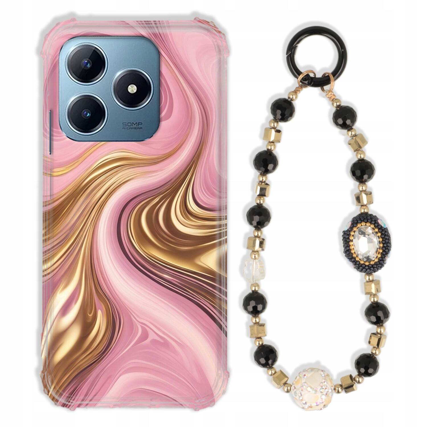 Pouzdro Pro Realme C63 4G Case Antishock Zirkony Černozlaté|odolné|pevné