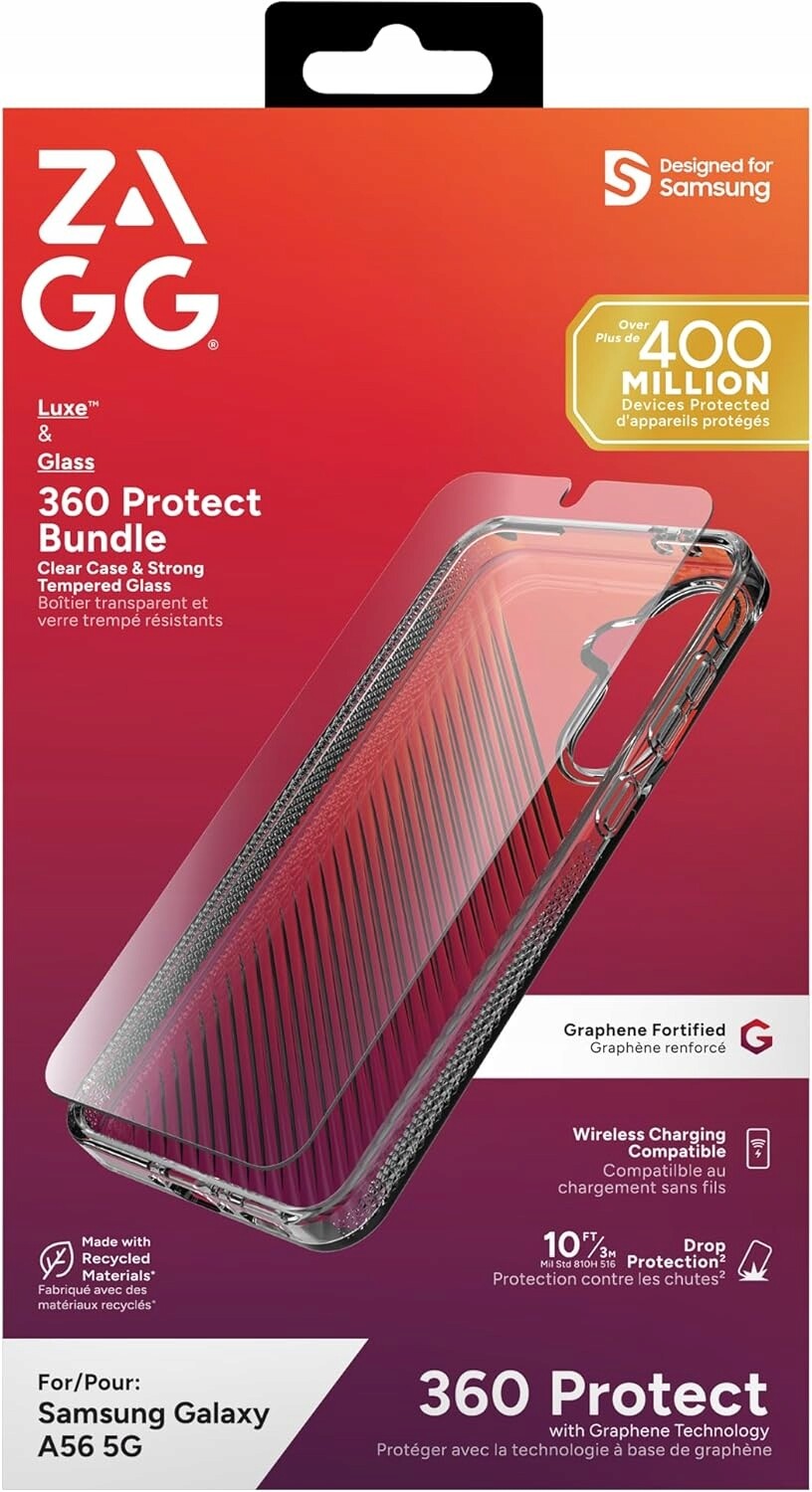 Zagg Luxe Bundle – pouzdro a sklo pro Samsung Galaxy A56 5G (clear)