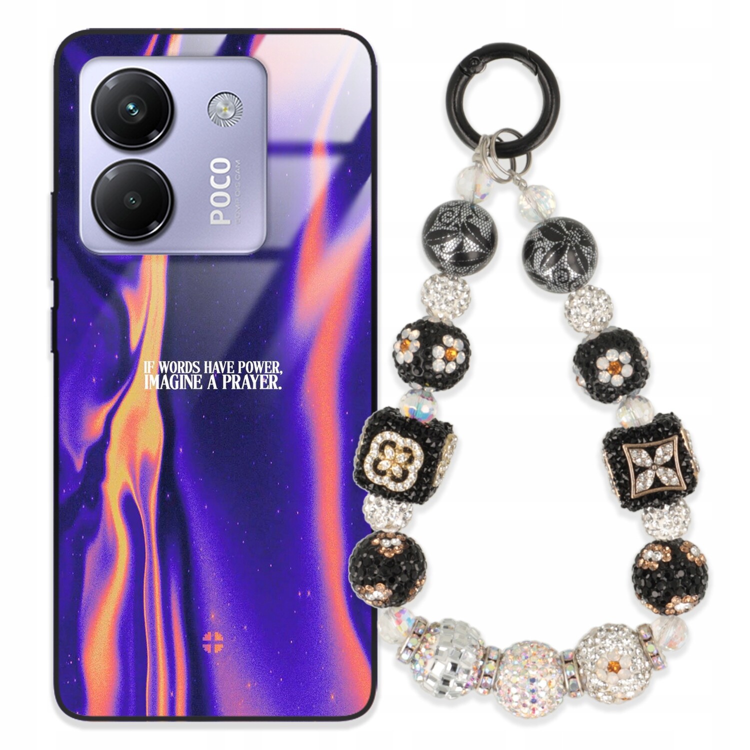 Pouzdro Pro Xiaomi Poco M7 Pro 5G Glass Přívěsek Na Klíče Stylové Kryt Premium Wz