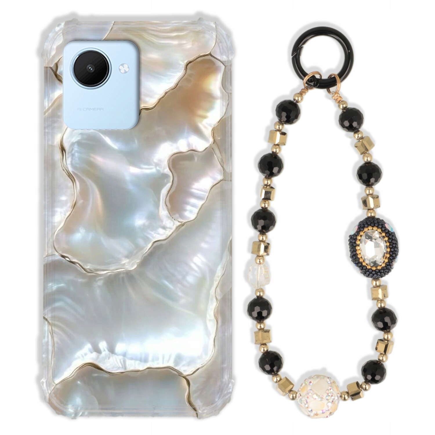 Pouzdro Pro Realme C30 Case Antishock Zirkony Černo Zlaté Odolné|pevné