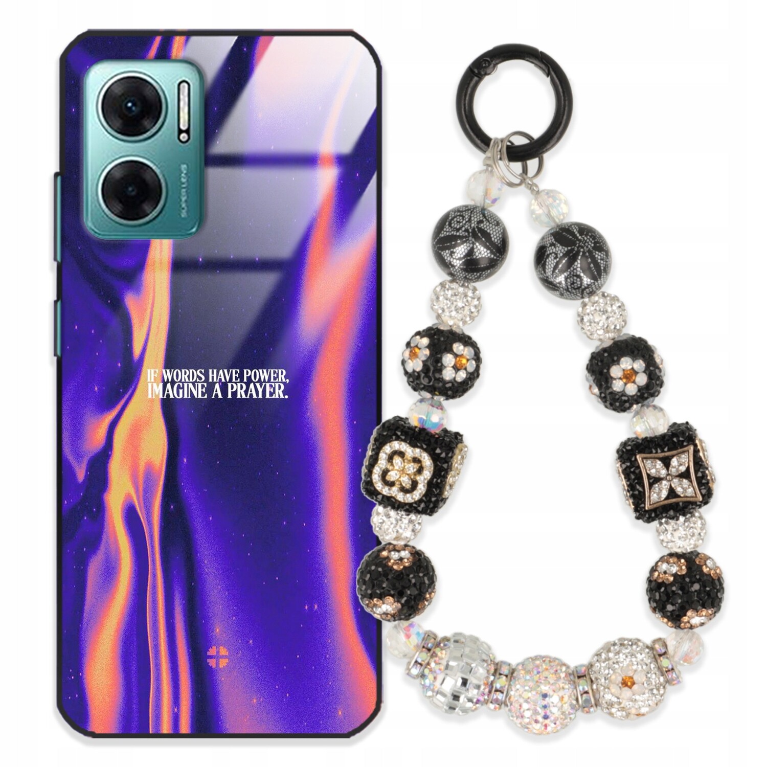 Pouzdro Pro Xiaomi Redmi Note 11E Glass Přívěsek Na Klíče Stylové Kryt Premium Wz