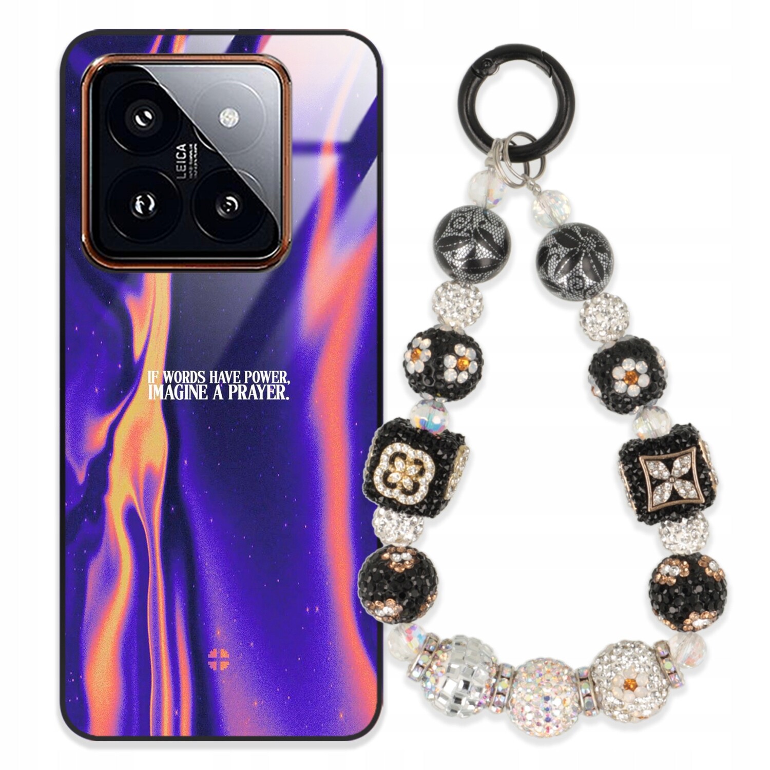 Pouzdro Pro Xiaomi 14 Pro Glass Přívěsek Na Klíče Elegantní Kryt Premium Vzory