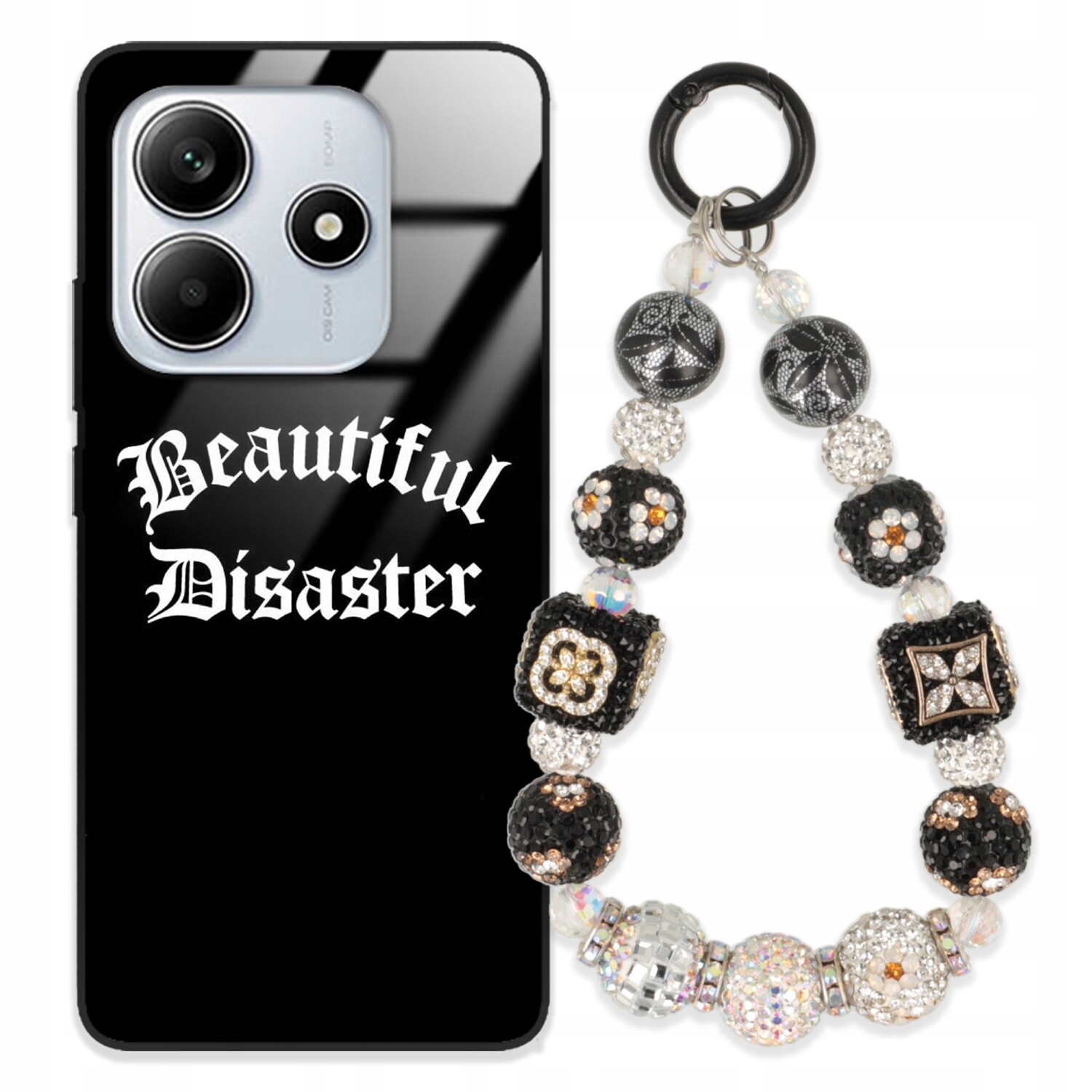 Pouzdro Pro Xiaomi Note 14 5G Glass Přívěsek Na Klíče Elegantní Kryt Premium Wz