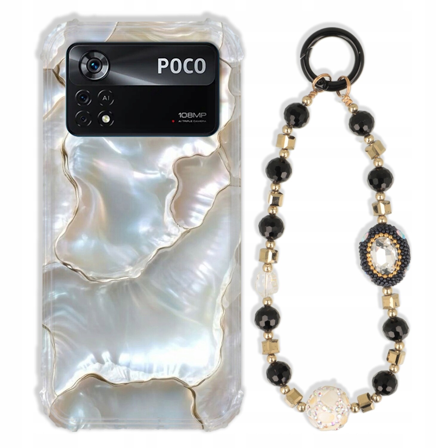 Pouzdro Pro Xiaomi Poco X4 Pro 5G Antishock Zirkony Černo Zlaté|pevné|pevné