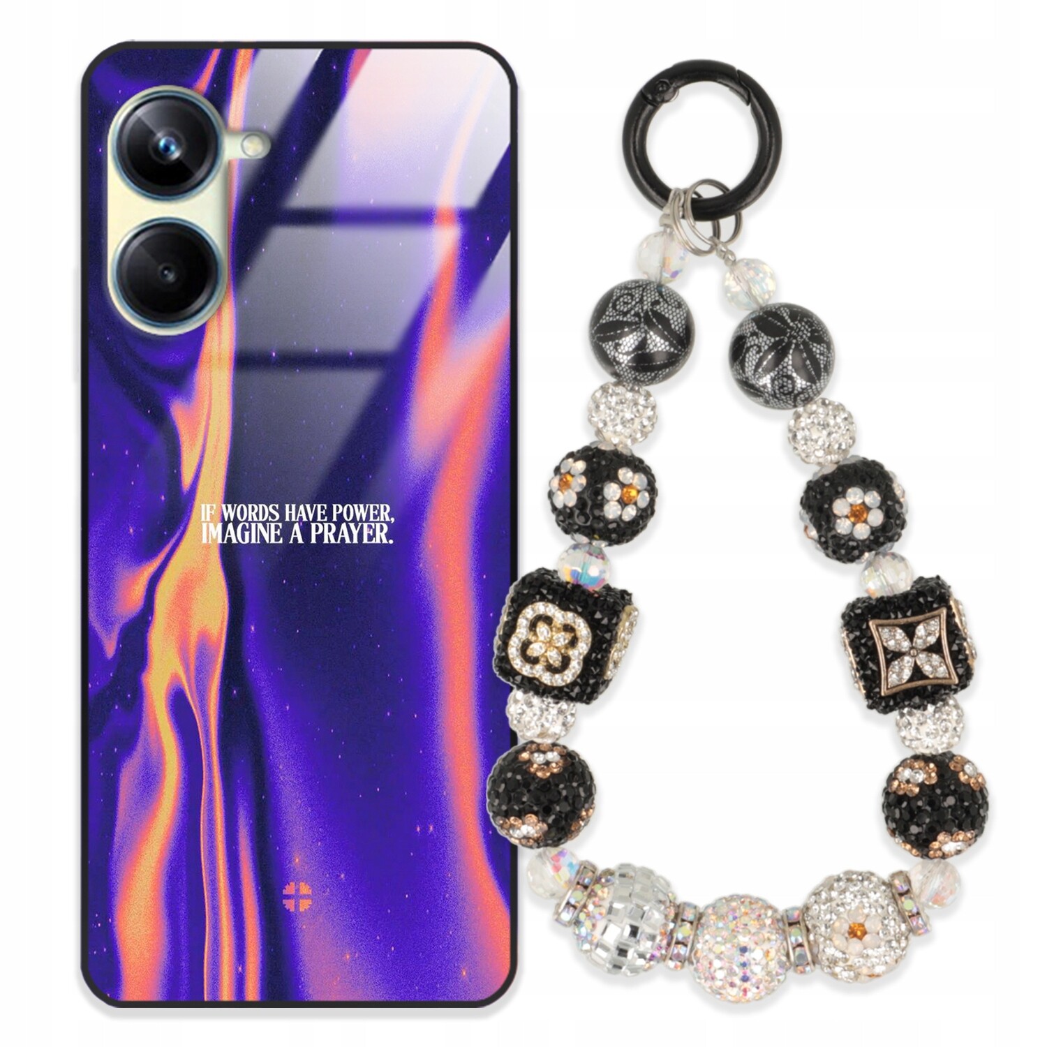 Pouzdro Pro Realme 10 Pro 5G Glass Přívěsek Na Klíče Elegantní Kryt Premium Vzory