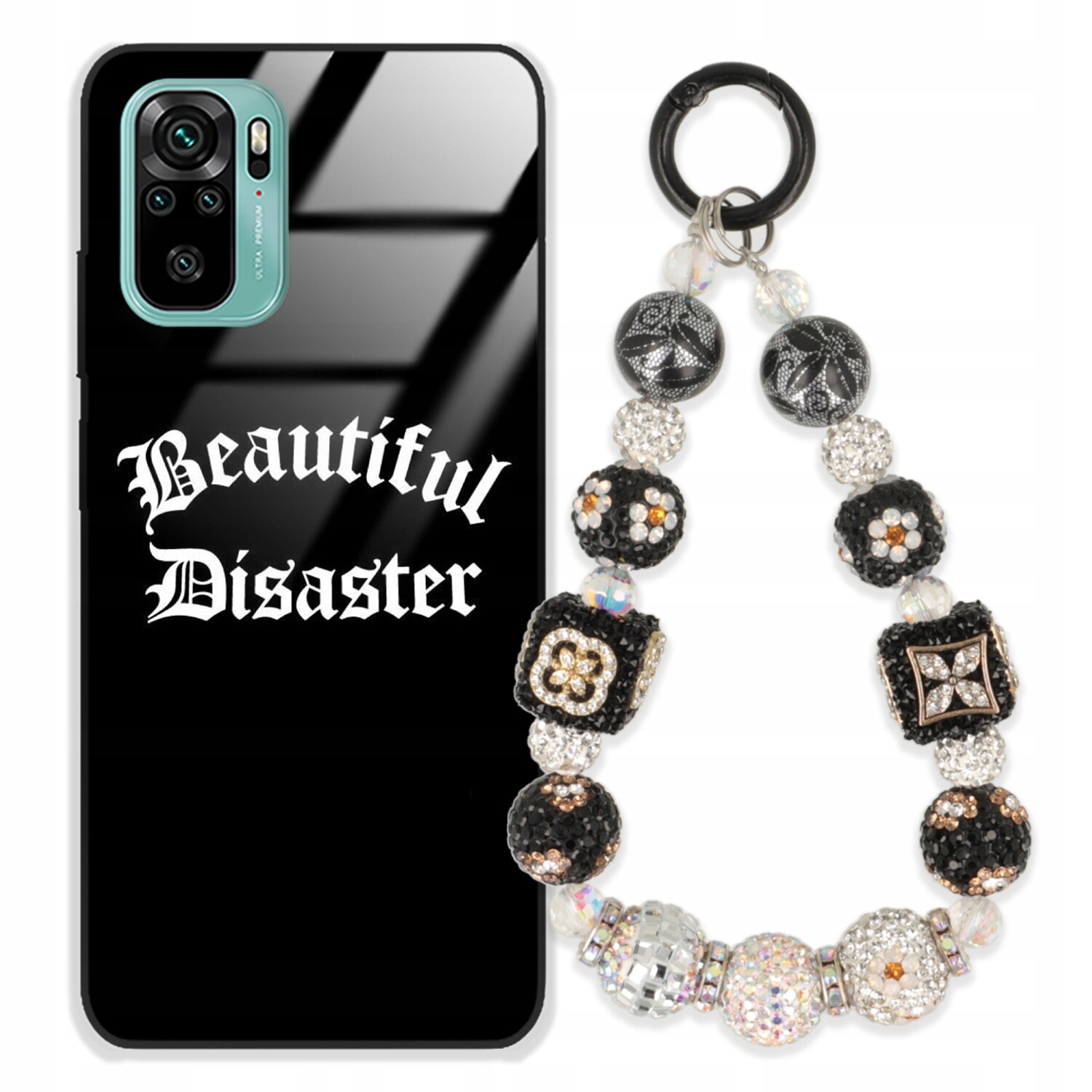 Pouzdro Pro Xiaomi Redmi Note 10S Glass Přívěsek Na Klíče Stylové Kryt Premium Wz