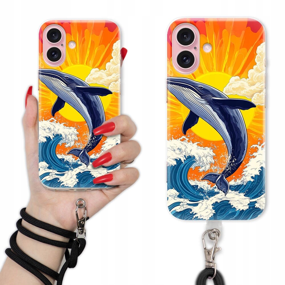 Pouzdro Pro Iphone 16 Case Na Léto Zvířata Krajina Černý Provázek Vzory