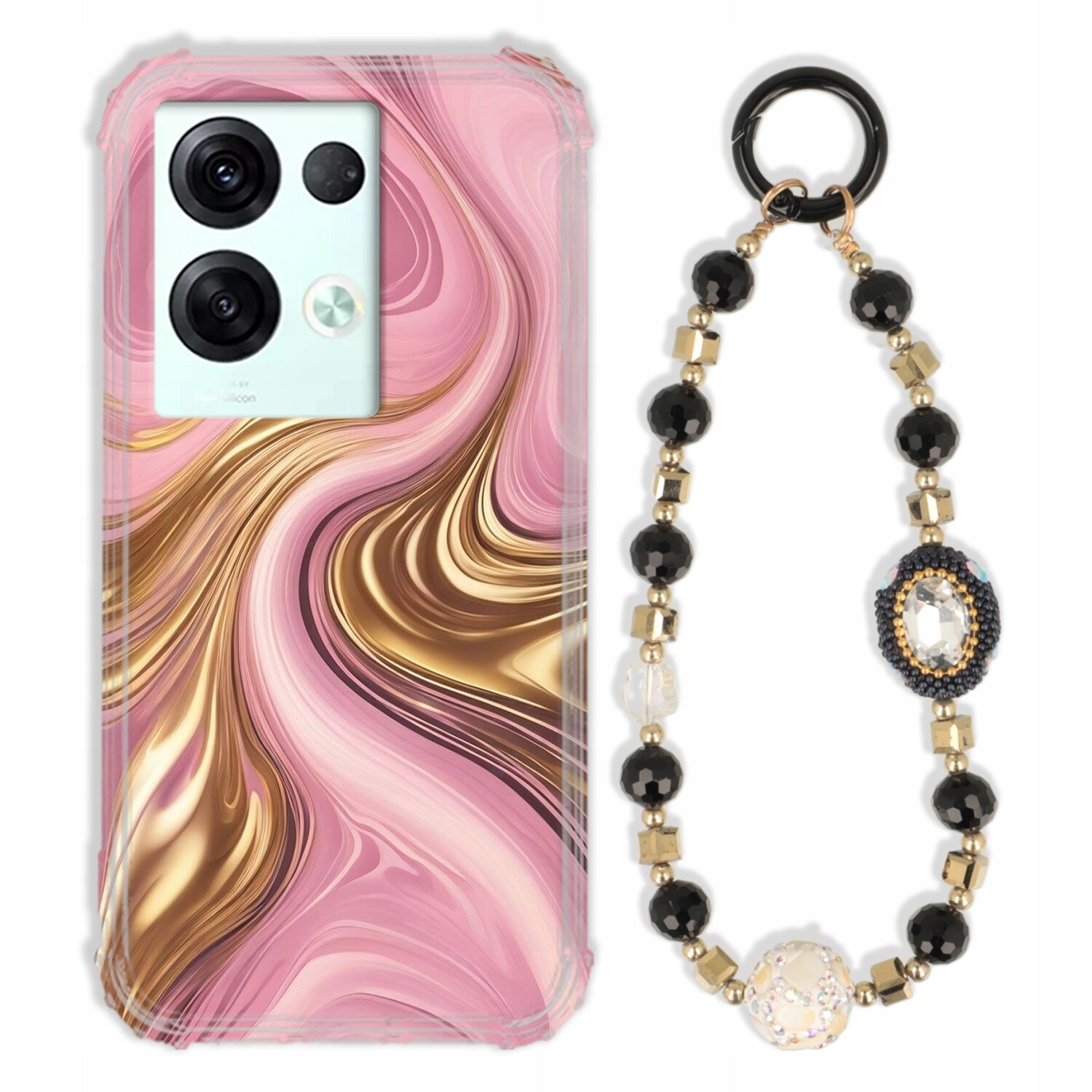 Pouzdro Pro Oppo Reno 8 Case Antishock Zirkony Černozlaté|odolné|pevné