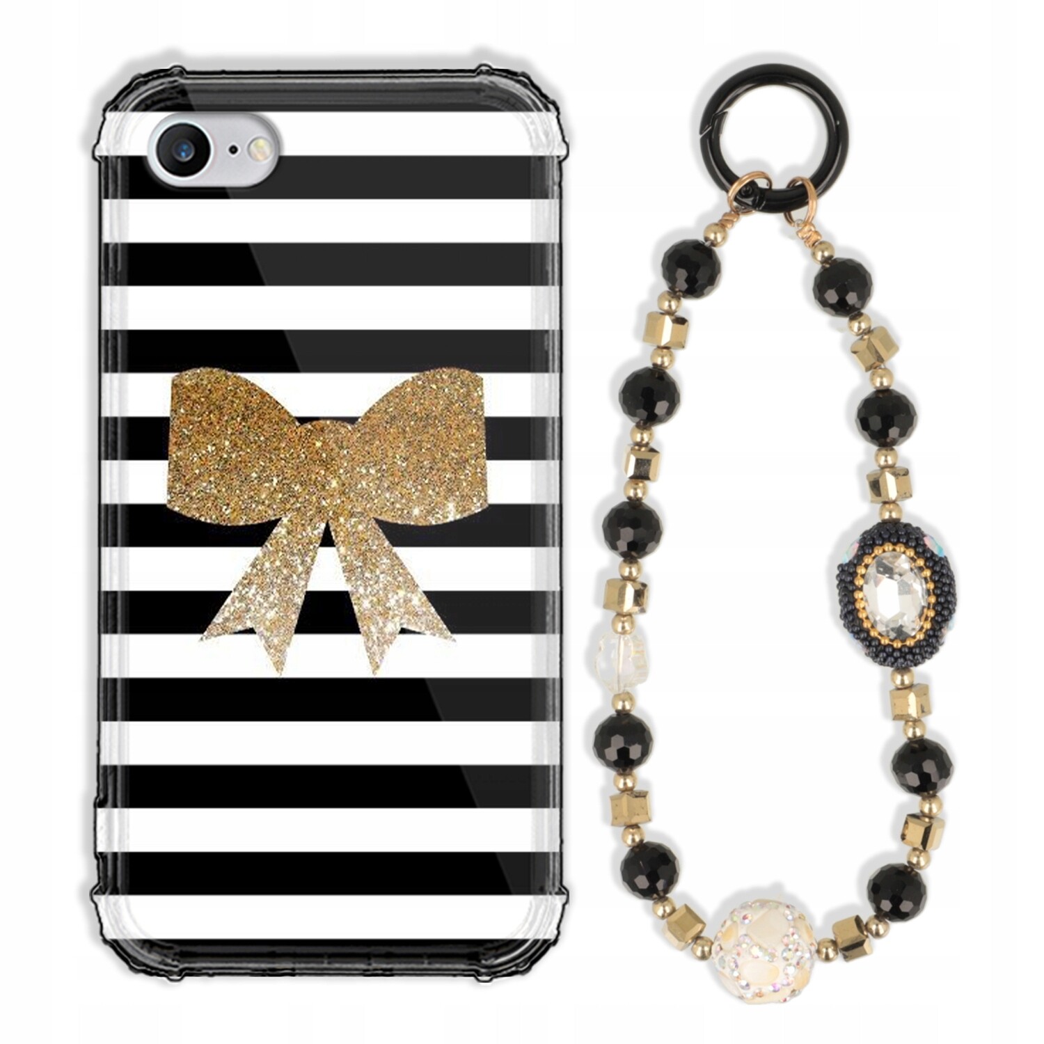 Pouzdro Pro Iphone SE3 Case Antishock Zirkony Černo Zlaté Odolné|pevné
