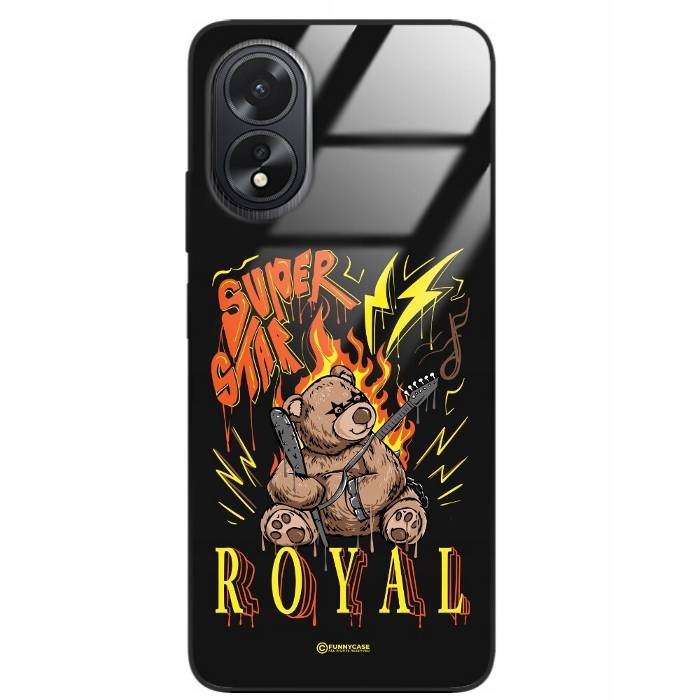 Pouzdro Glass Black Pro Oppo A38 4G Vtipné Medvídky Barevné Grafitti Street Wz