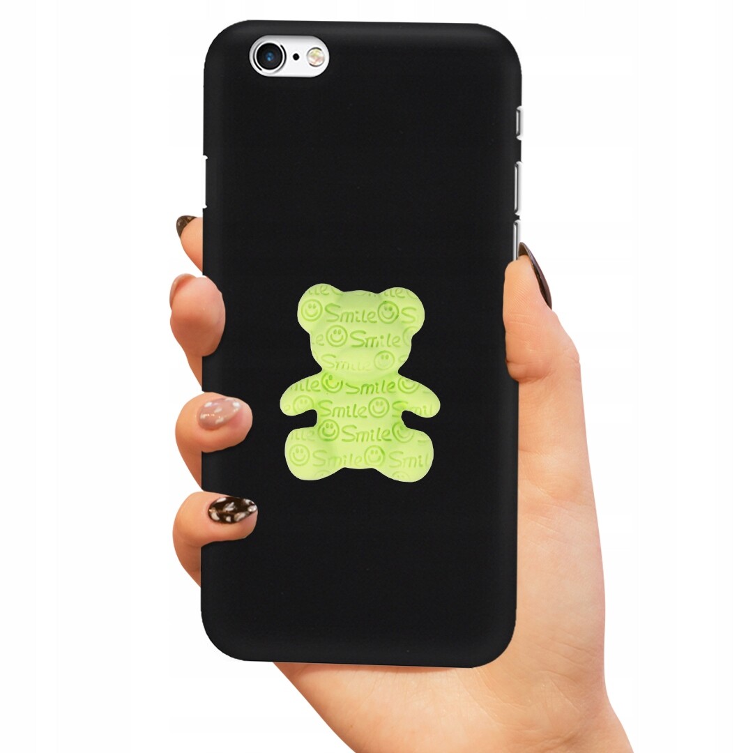 Pouzdro Matné Černé Pro Iphone 6 Plus Zelený Medvídek