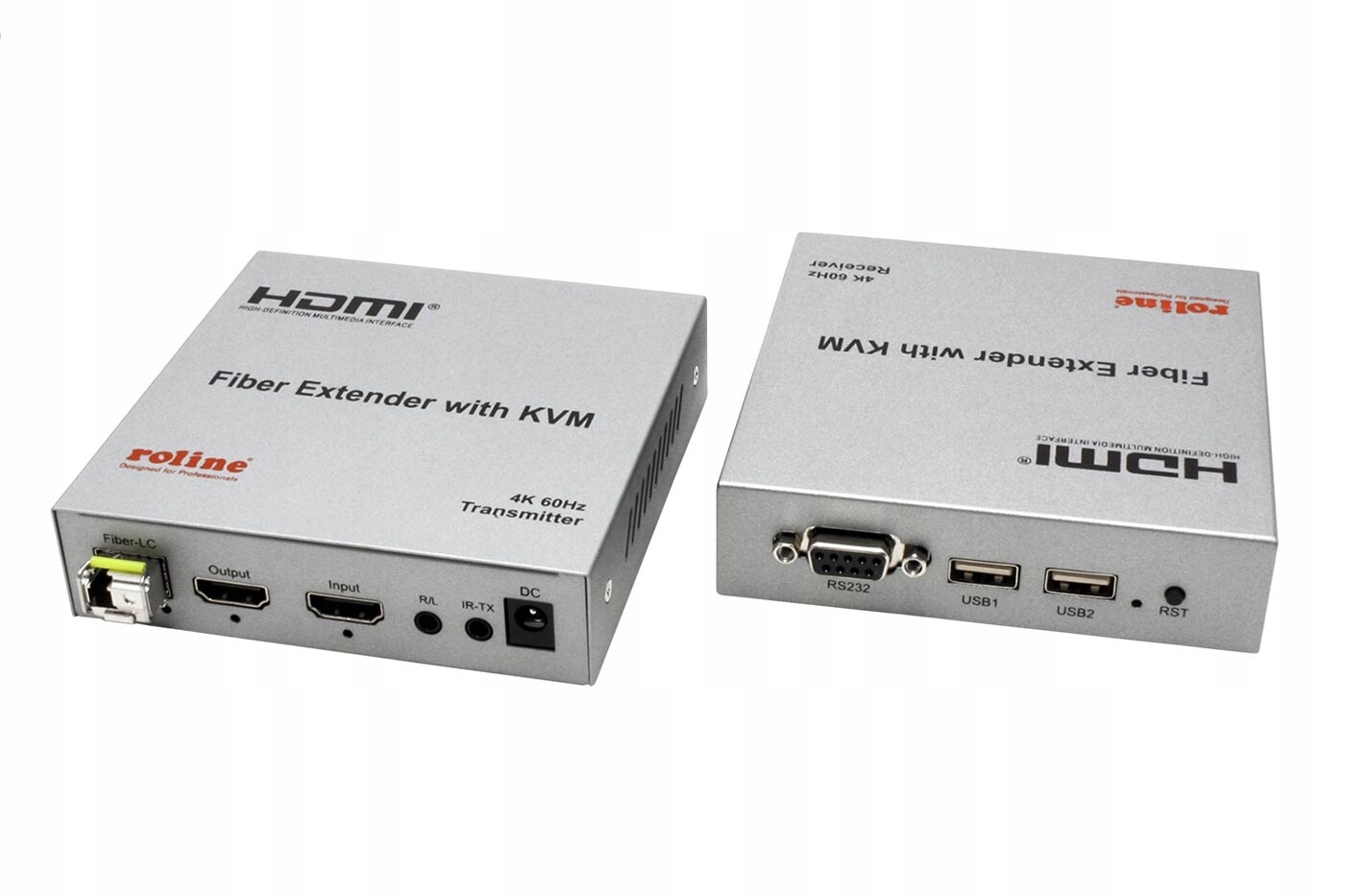 Roline Kvm prodlužovací adaptér (usb, Hdmi 4K) po optickém vláknu, 20km