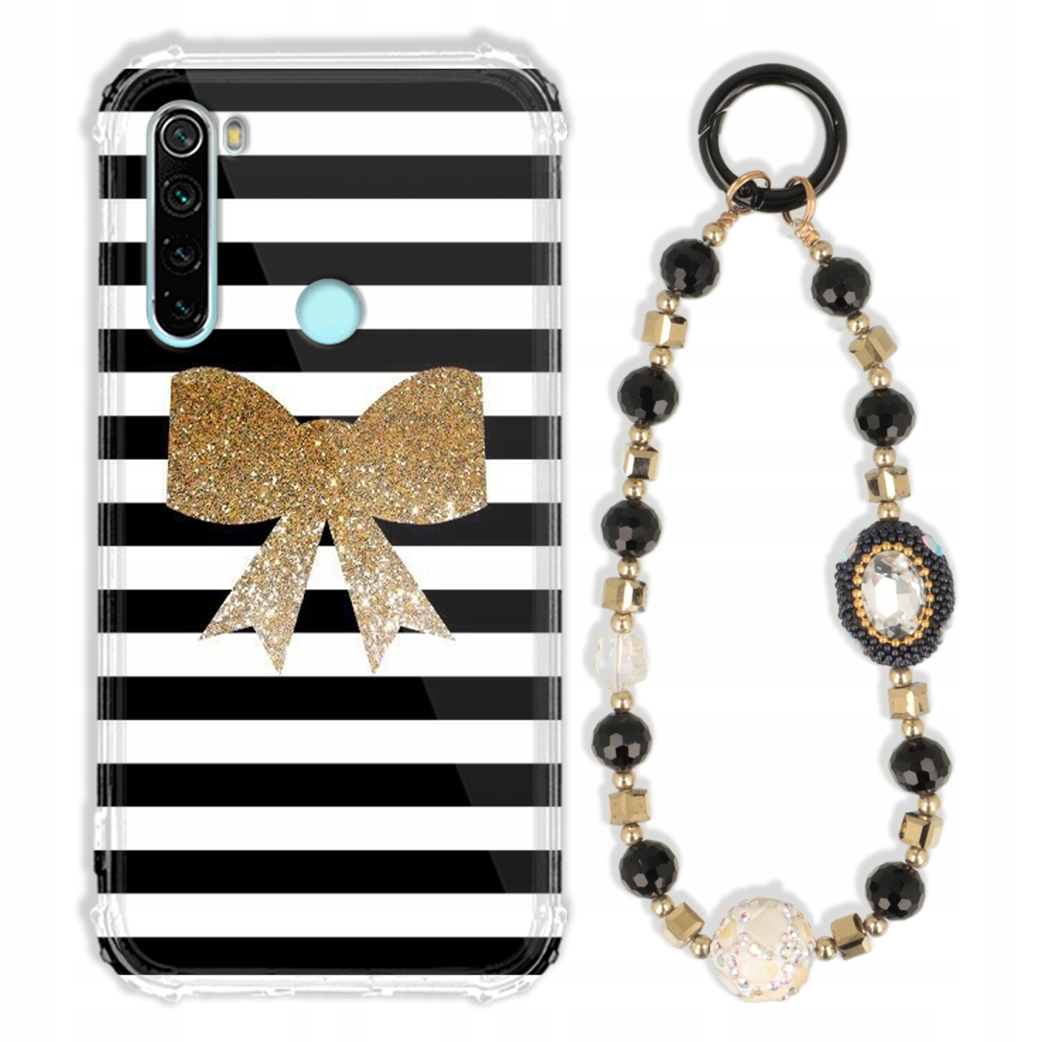 Pouzdro Pro Xiaomi Redmi Note 8 Antishock Zirkony Černozlaté|pevné|pevné