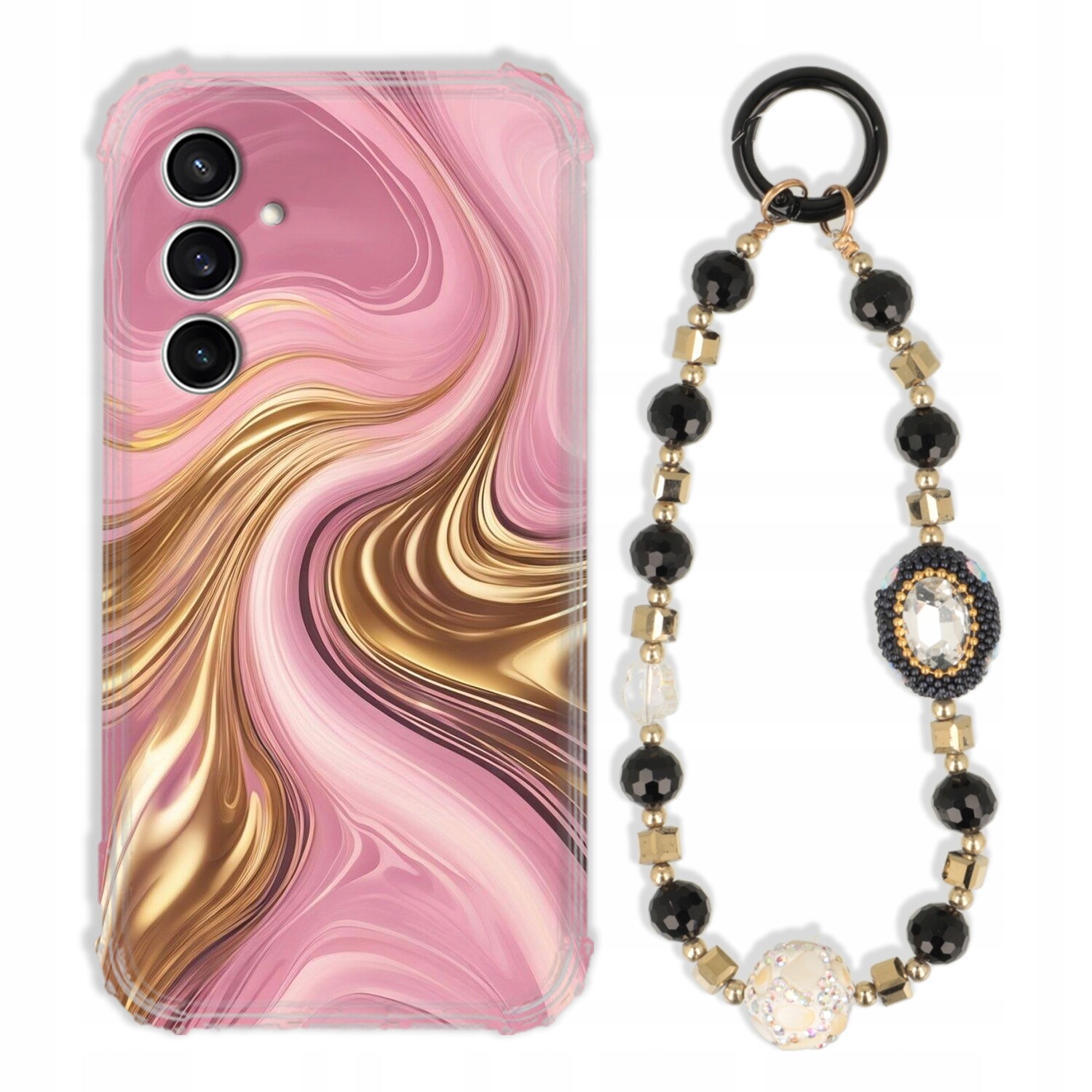 Pouzdro Pro Samsung S23 Fe Antishock Zirkony Černo Zlaté Odolné| Silné